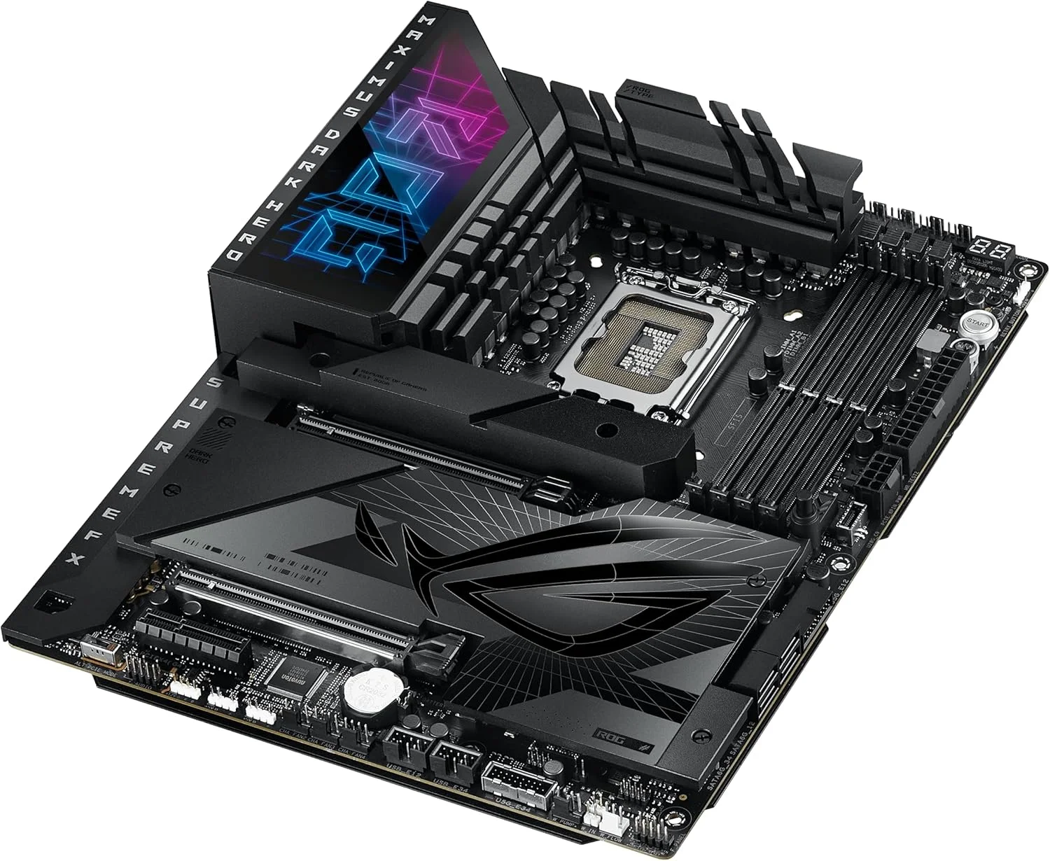 مادربرد گیمینگ ایسوس ROG Maximus Z790 Dark Hero (WiFi 7) LGA 1700 (نسل 14، 13 و 12 اینتل) ATX (PCIe 5.0x16، 5xM.2 Slots، DDR5، 2x Thunderbolt 4 Ports، USB Type-C Front-Panel)