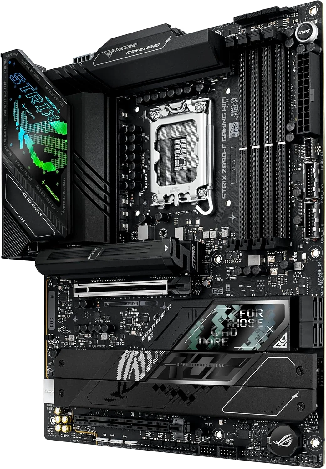 مادربرد ASUS ROG Strix Z890-F Gaming WiFi Intel® Z890 LGA 1851 ATX، آماده برای هوش مصنوعی پیشرفته، 16+2+1+2 مرحله، DDR5، WiFi 7، 5X M.2، Thunderbolt™ 4، USB Type-C®، اورکلاک هوش مصنوعی، خنک کننده و شبکه