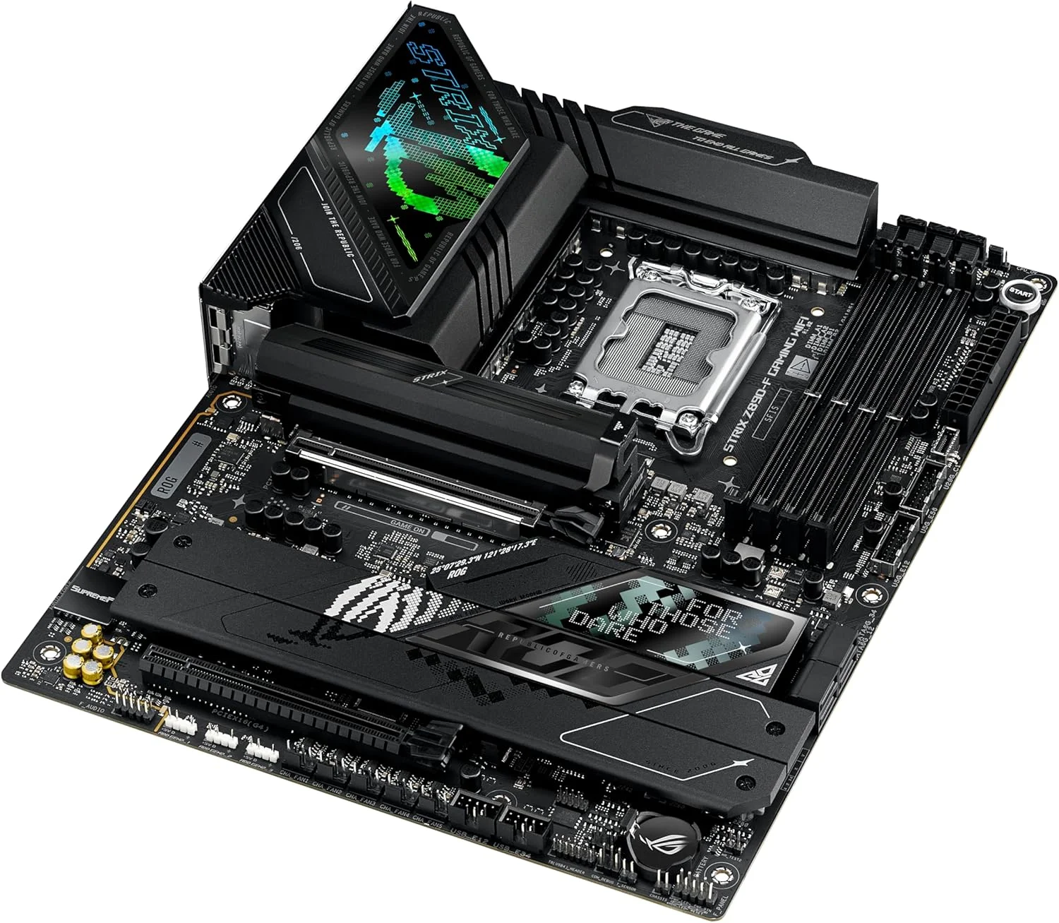 مادربرد ASUS ROG Strix Z890-F Gaming WiFi Intel® Z890 LGA 1851 ATX، آماده برای هوش مصنوعی پیشرفته، 16+2+1+2 مرحله، DDR5، WiFi 7، 5X M.2، Thunderbolt™ 4، USB Type-C®، اورکلاک هوش مصنوعی، خنک کننده و شبکه
