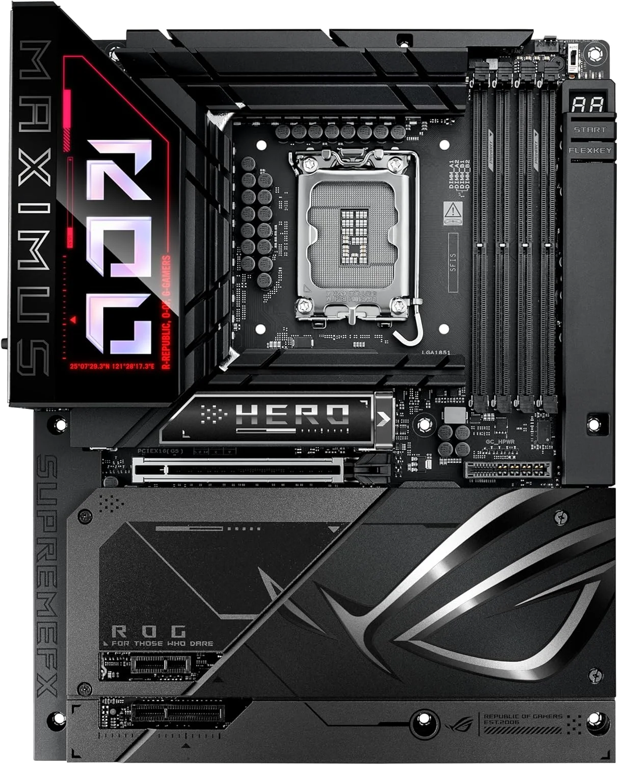 مادربرد ایسوس ROG Maximus Z890 Hero BTF Z890 LGA 1851 ATX، طراحی کانکتور مخفی، آماده برای هوش مصنوعی پیشرفته، 22+1+2 مرحله، DDR5، WiFi 7، LAN 2.5G، 6X M.2، PCIe 5.0، Thunderbolt 4، USB Type-C، هوش مصنوعی