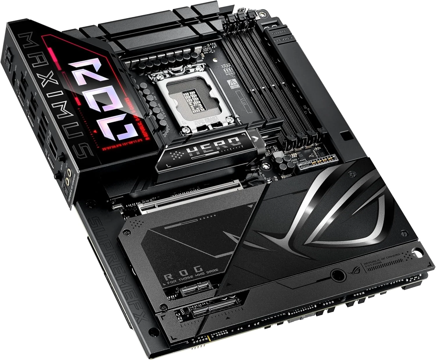 مادربرد ایسوس ROG Maximus Z890 Hero BTF Z890 LGA 1851 ATX، طراحی کانکتور مخفی، آماده برای هوش مصنوعی پیشرفته، 22+1+2 مرحله، DDR5، WiFi 7، LAN 2.5G، 6X M.2، PCIe 5.0، Thunderbolt 4، USB Type-C، هوش مصنوعی