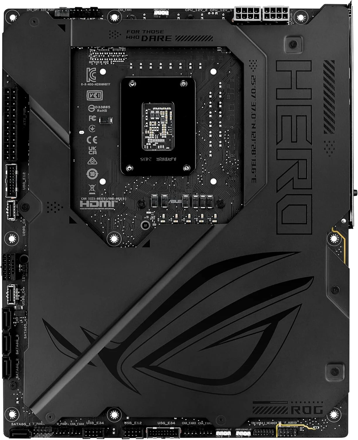 مادربرد ایسوس ROG Maximus Z890 Hero BTF Z890 LGA 1851 ATX، طراحی کانکتور مخفی، آماده برای هوش مصنوعی پیشرفته، 22+1+2 مرحله، DDR5، WiFi 7، LAN 2.5G، 6X M.2، PCIe 5.0، Thunderbolt 4، USB Type-C، هوش مصنوعی