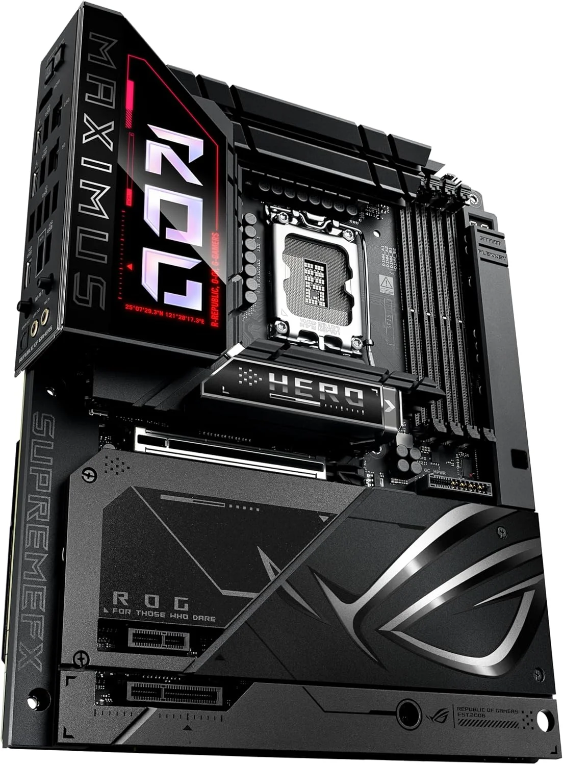 مادربرد ایسوس ROG Maximus Z890 Hero BTF Z890 LGA 1851 ATX، طراحی کانکتور مخفی، آماده برای هوش مصنوعی پیشرفته، 22+1+2 مرحله، DDR5، WiFi 7، LAN 2.5G، 6X M.2، PCIe 5.0، Thunderbolt 4، USB Type-C، هوش مصنوعی