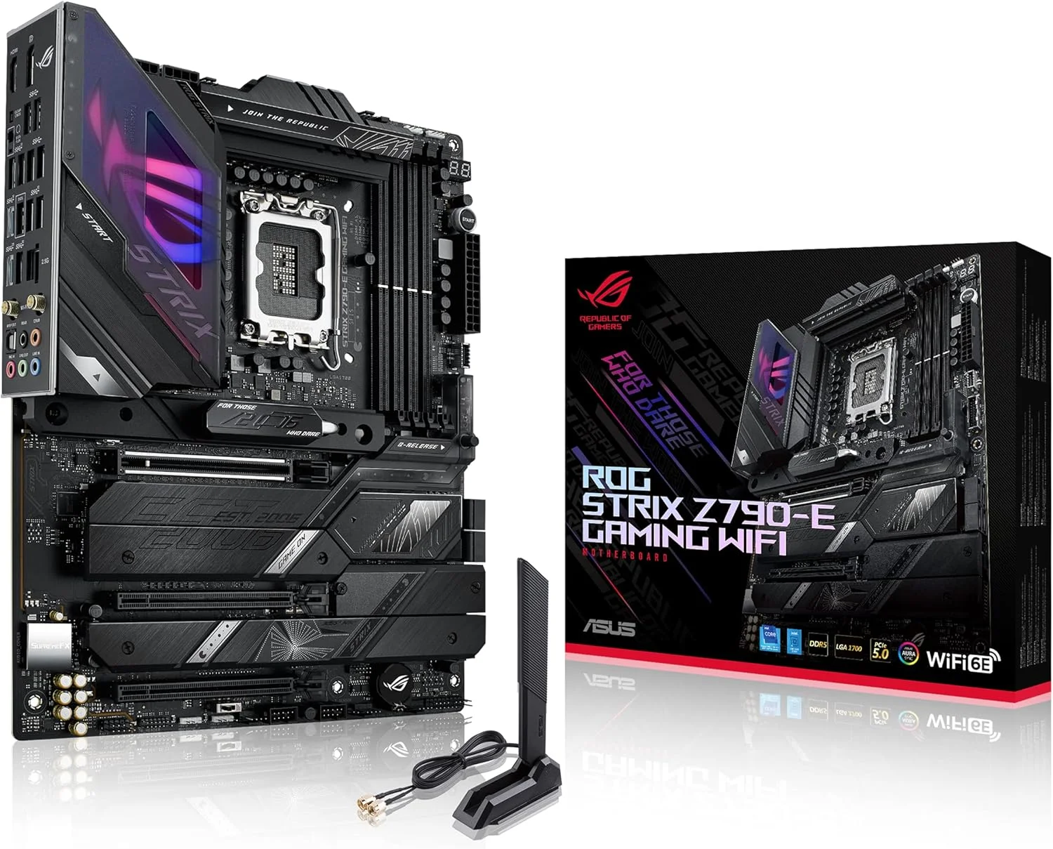 مادربرد گیمینگ ASUS ROG Strix Z790-E Gaming WiFi, 6E LGA 1700, Intel نسل 12 و 13 ATX، PCIe 5.0، DDR5، 18+1 Power Stages، LAN 2.5 Gb - مشکی