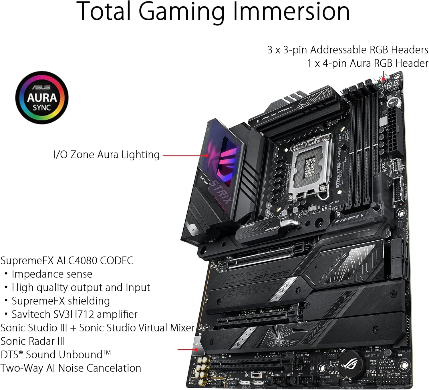 مادربرد گیمینگ ASUS ROG Strix Z790-E Gaming WiFi, 6E LGA 1700, Intel نسل 12 و 13 ATX، PCIe 5.0، DDR5، 18+1 Power Stages، LAN 2.5 Gb - مشکی
