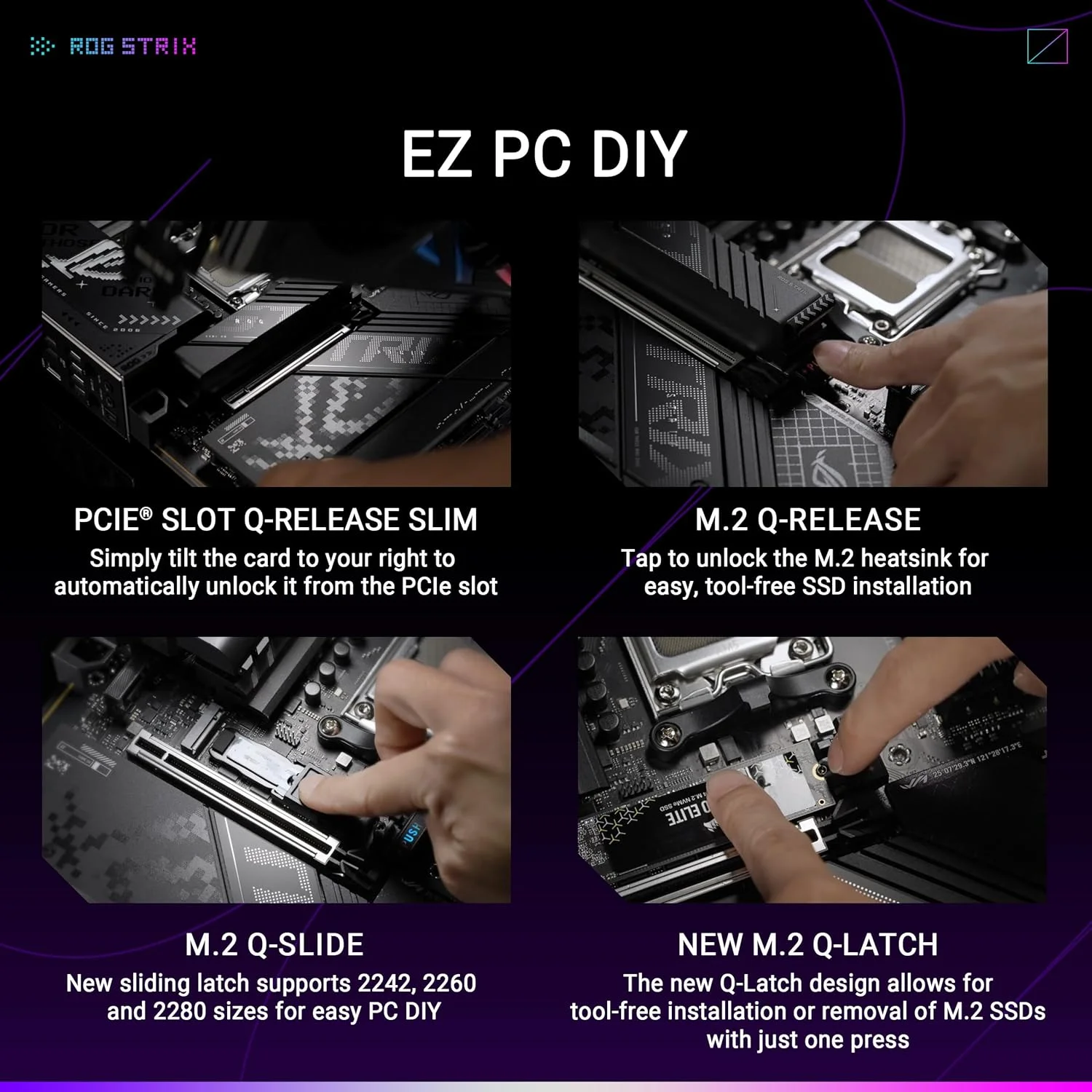 مادربرد گیمینگ ایسوس ROG Strix X870-F WIFI AMD AM5 X870 ATX: DDR5، HDMI، PCIe 5.0، اسلات های M.2، SATA 6 Gbps، اترنت 2.5Gb، بلوتوث 5.4، Type C، صدای فراگیر 7.1 HD، Aura Sync - مشکی