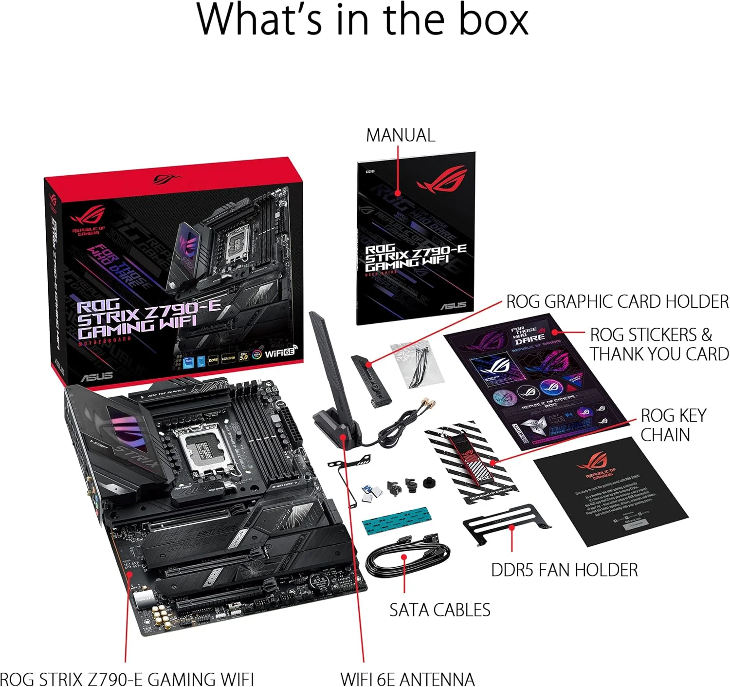 مادربرد گیمینگ ASUS ROG Strix Z790-E Gaming WiFi, 6E LGA 1700, Intel نسل 12 و 13 ATX، PCIe 5.0، DDR5، 18+1 Power Stages، LAN 2.5 Gb - مشکی
