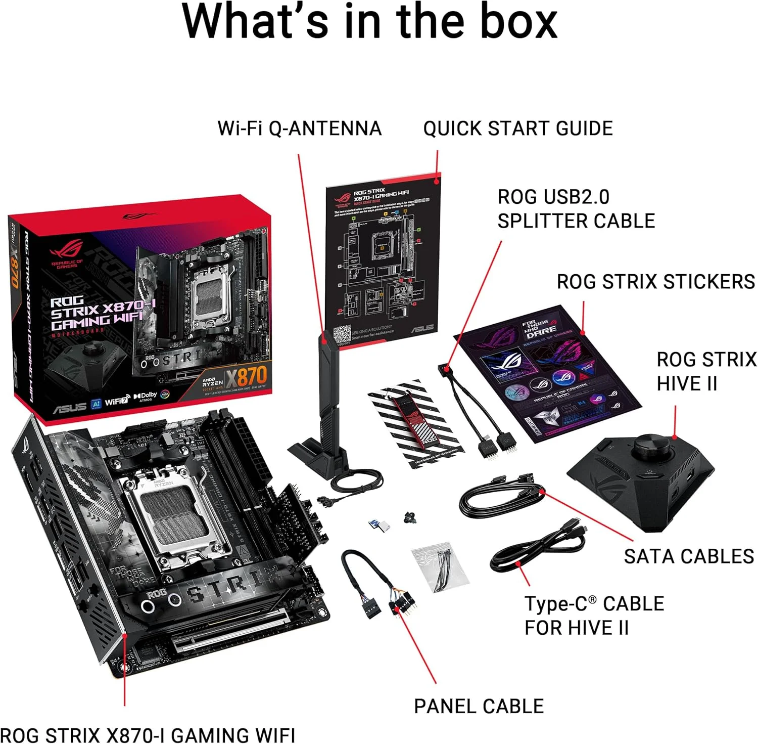 مادربرد ASUS ROG STRIX X870-I GAMING WIFI AMD AM5 X870 Mini ITX: دارای مراحل قدرت 10+2+1، سوییچر دینامیک OC، Core Flex، DDR5 AEMP، WiFi7، 2x M.2، PCIe 5.0، Q-Release Slim، USB4، AI OCing - مشکی