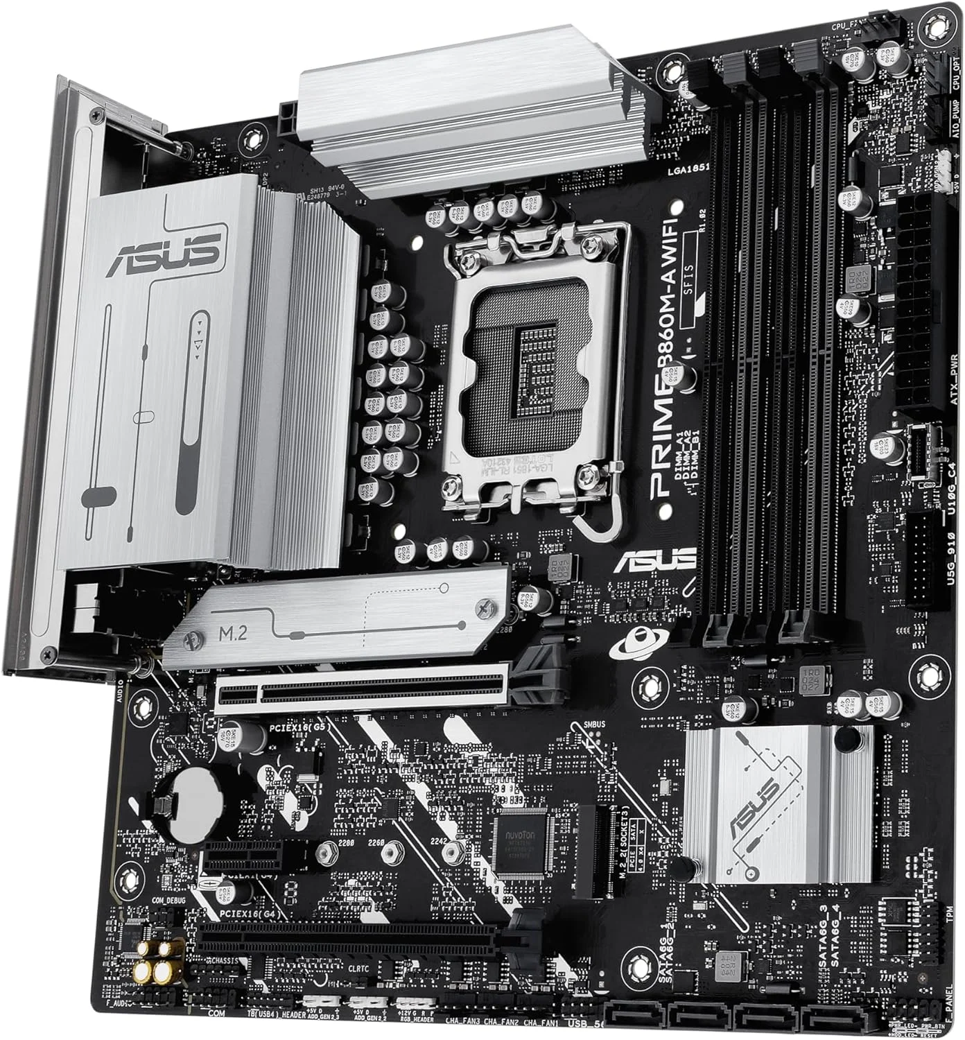 مادربرد ایسوس پرایم B860M-A WiFi-CSM با پشتیبانی از DDR5، PCIe 5.0، دو اسلات M.2، Wi-Fi 6E، اترنت 2.5 گیگابیتی، USB Type-C، DisplayPort، HDMI™ و هیت سینک M.2 برای عملکرد بهینه