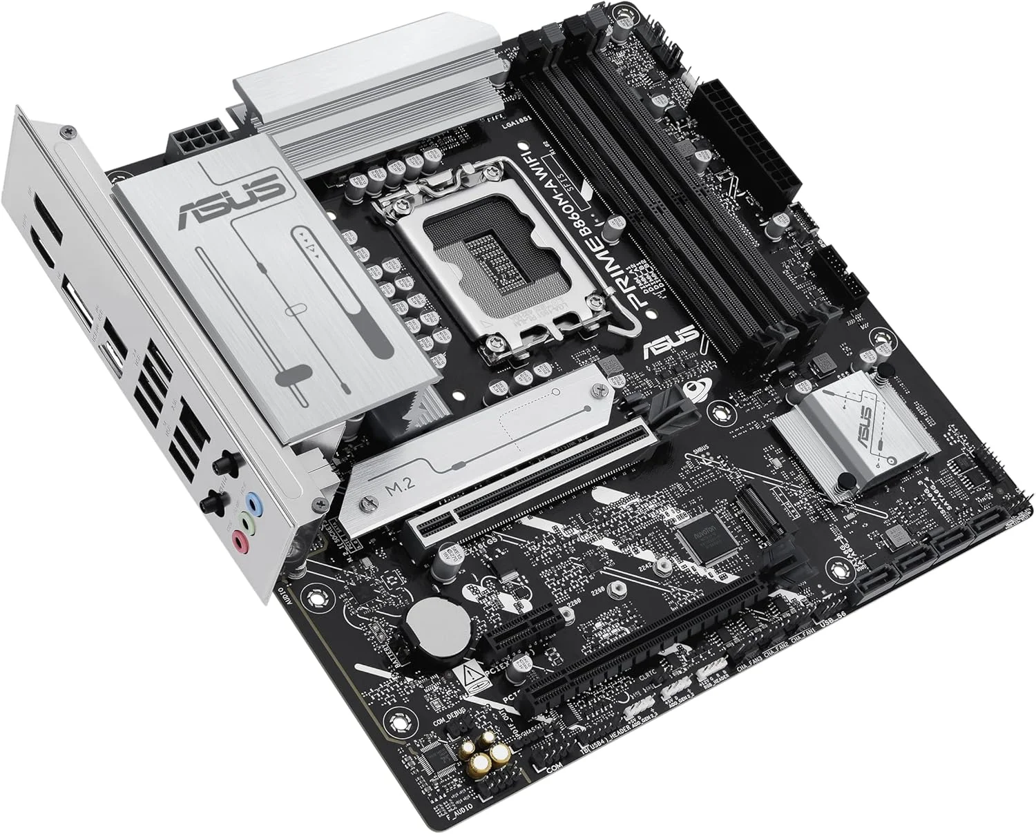 مادربرد ایسوس پرایم B860M-A WiFi-CSM با پشتیبانی از DDR5، PCIe 5.0، دو اسلات M.2، Wi-Fi 6E، اترنت 2.5 گیگابیتی، USB Type-C، DisplayPort، HDMI™ و هیت سینک M.2 برای عملکرد بهینه