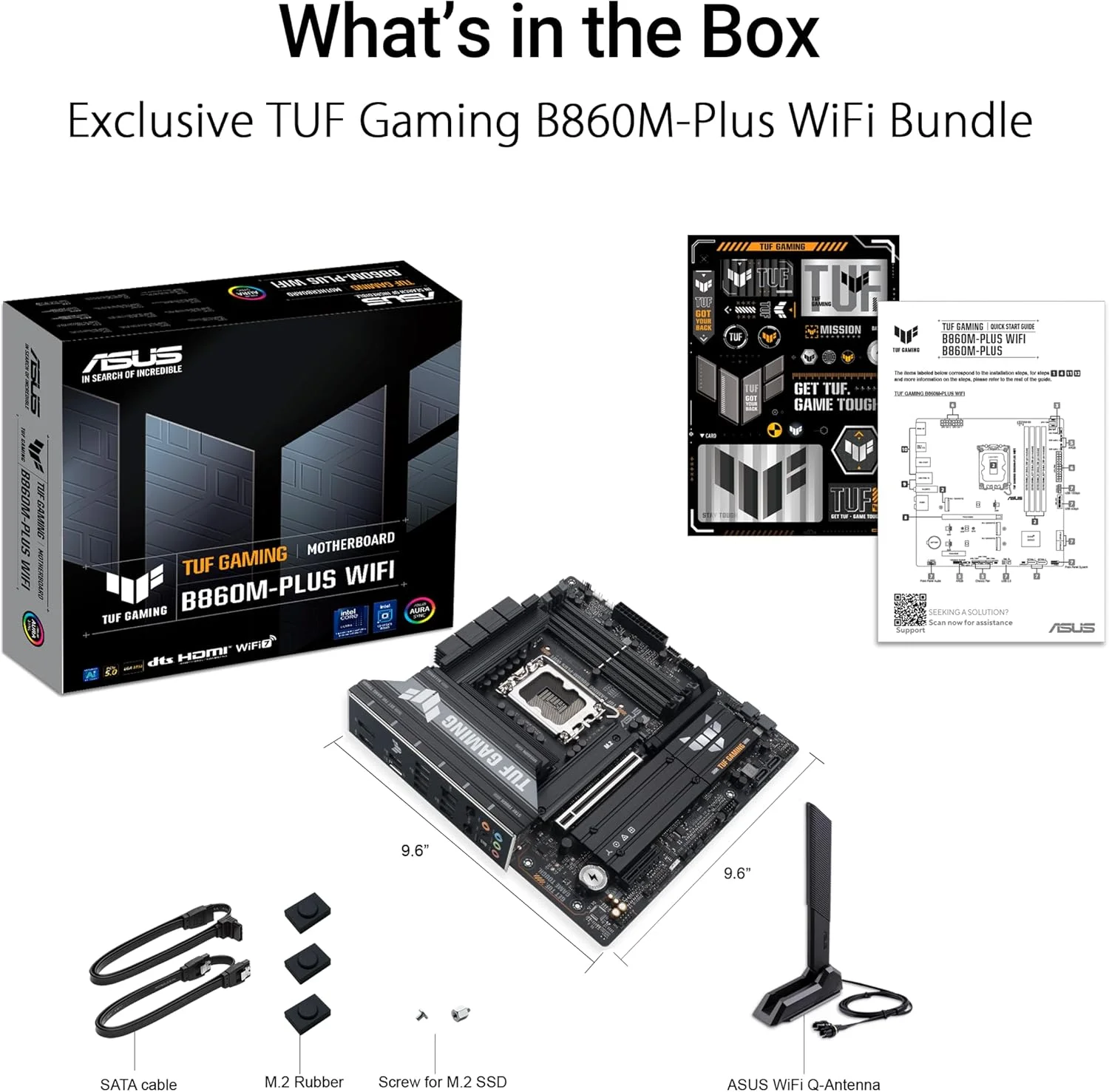 مادربرد ASUS TUF Gaming B860M-PLUS WiFi B860 LGA 1851 mATX، آماده برای پردازنده‌های Intel® Core™ Ultra Series 2، هوش مصنوعی PC، 12+1+2+1 فاز 80A، DDR5، PCIe 5.0، 3X M.2، Wi-Fi 7، 2.5G LAN، HDMI™، USB 20Gbps Type-C®