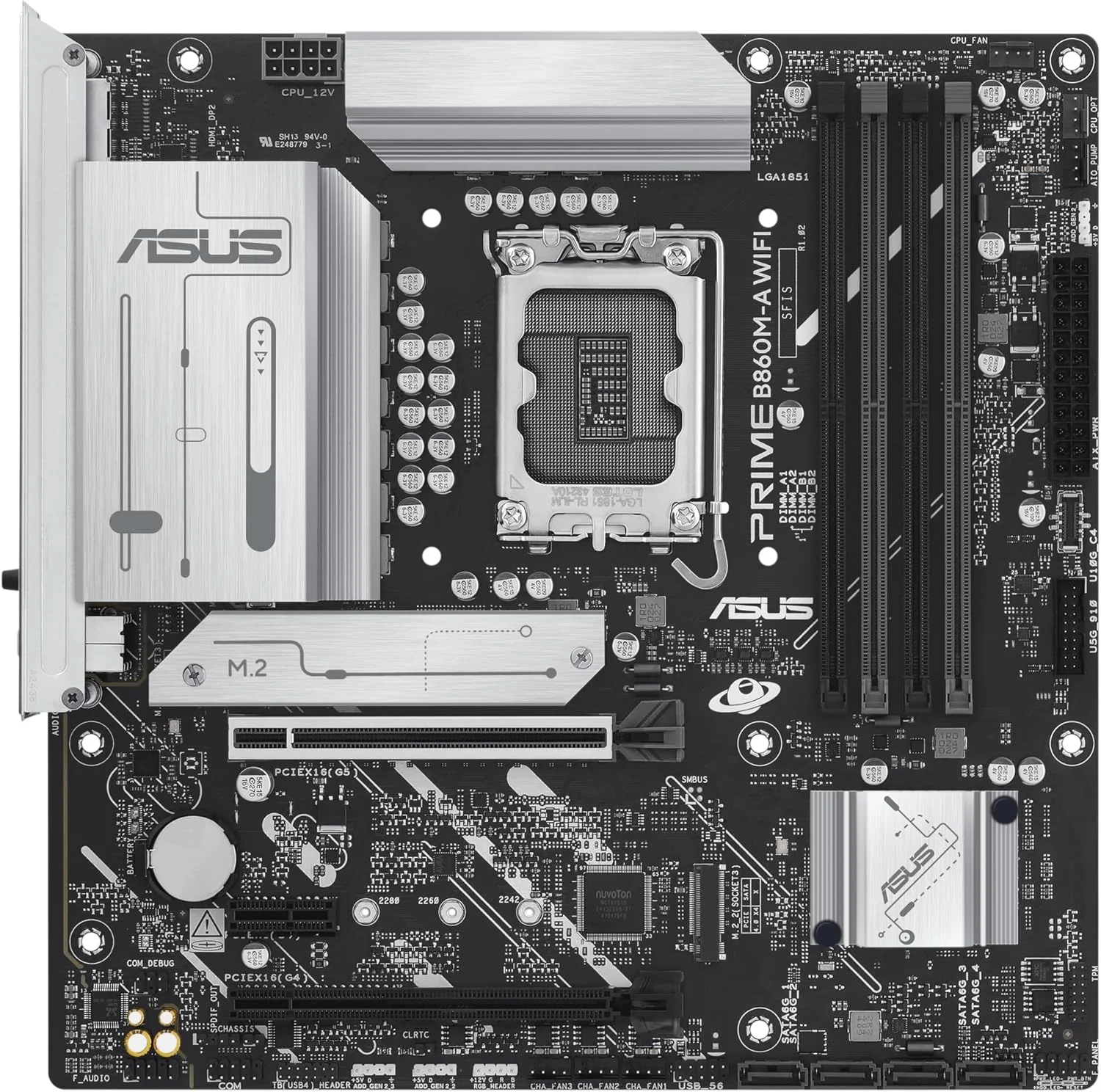 مادربرد ایسوس پرایم B860M-A WiFi-CSM با پشتیبانی از DDR5، PCIe 5.0، دو اسلات M.2، Wi-Fi 6E، اترنت 2.5 گیگابیتی، USB Type-C، DisplayPort، HDMI™ و هیت سینک M.2 برای عملکرد بهینه