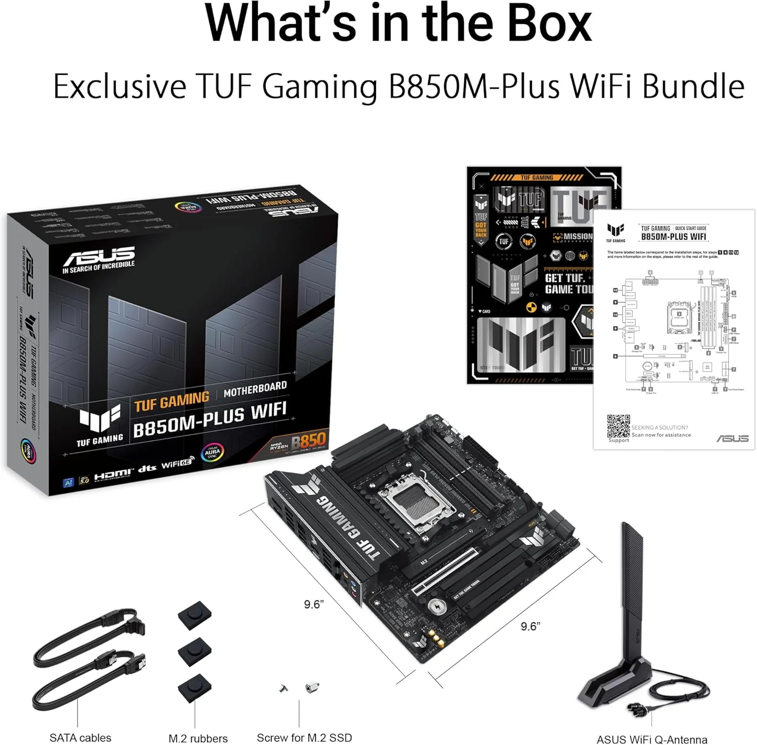 مادربرد ASUS TUF Gaming B850M-PLUS WiFi AMD AM5 B850 mATX، دارای 14+2+1 فاز DrMOS 80A، DDR5، PCIe 5.0، 3X M.2، Wi-Fi 6E، LAN 2.5Gb، DP، HDMI™، USB 10Gbps و 20Gbps Type-C®، BIOS Flashback™، Aura Sync