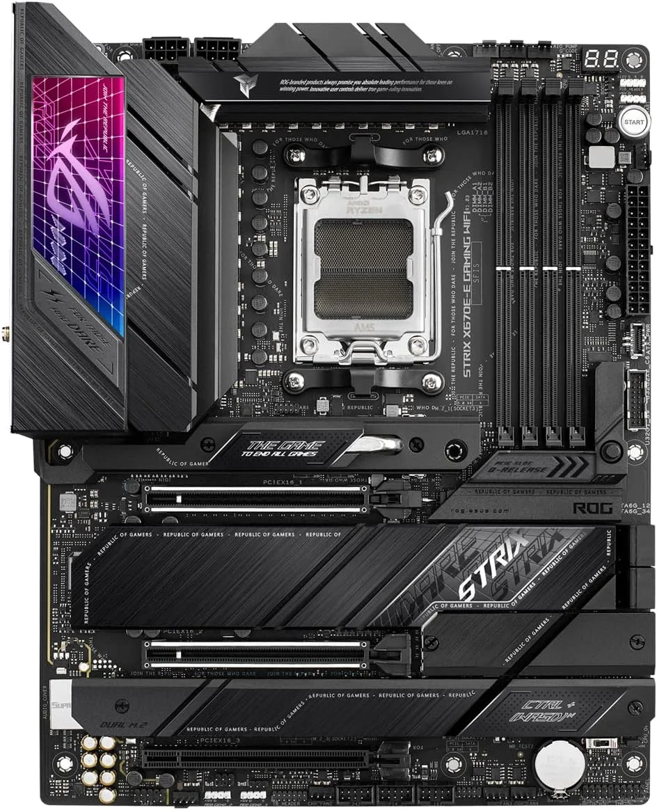 مادربرد گیمینگ ایسوس ROG Strix X670E-E Gaming WiFi 6E سوکت AM5، LGA 1718، Ryzen 7000 ATX، دارای 18+2 فاز قدرت، PCIe 5.0، DDR5، 4 اسلات M.2، USB 3.2 Gen 2x2، WiFi 6E، PCIe Slot Q-Release - مشکی مادربرد گیمینگ ایسوس ROG Strix X670E-E Gaming WiFi 6E سوکت AM5، LGA 1718، Ryzen 7000 ATX، دارای 18+2 فاز قدرت، PCIe 5.0، DDR5، 4 اسلات M.2، USB 3.2 Gen 2x2، WiFi 6E، PCIe Slot Q-Release - مشکی