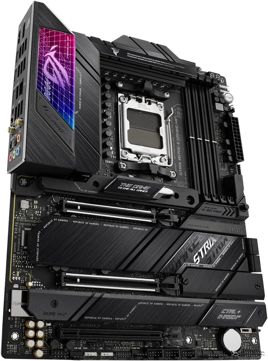 مادربرد گیمینگ ایسوس ROG Strix X670E-E Gaming WiFi 6E سوکت AM5، LGA 1718، Ryzen 7000 ATX، دارای 18+2 فاز قدرت، PCIe 5.0، DDR5، 4 اسلات M.2، USB 3.2 Gen 2x2، WiFi 6E، PCIe Slot Q-Release - مشکی مادربرد گیمینگ ایسوس ROG Strix X670E-E Gaming WiFi 6E سوکت AM5، LGA 1718، Ryzen 7000 ATX، دارای 18+2 فاز قدرت، PCIe 5.0، DDR5، 4 اسلات M.2، USB 3.2 Gen 2x2، WiFi 6E، PCIe Slot Q-Release - مشکی