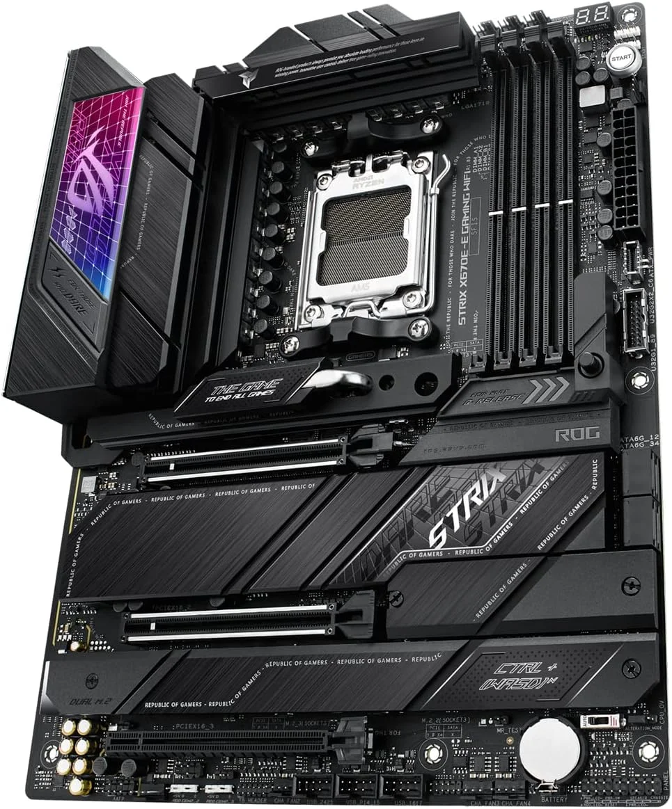 مادربرد گیمینگ ایسوس ROG Strix X670E-E Gaming WiFi 6E سوکت AM5، LGA 1718، Ryzen 7000 ATX، دارای 18+2 فاز قدرت، PCIe 5.0، DDR5، 4 اسلات M.2، USB 3.2 Gen 2x2، WiFi 6E، PCIe Slot Q-Release - مشکی مادربرد گیمینگ ایسوس ROG Strix X670E-E Gaming WiFi 6E سوکت AM5، LGA 1718، Ryzen 7000 ATX، دارای 18+2 فاز قدرت، PCIe 5.0، DDR5، 4 اسلات M.2، USB 3.2 Gen 2x2، WiFi 6E، PCIe Slot Q-Release - مشکی