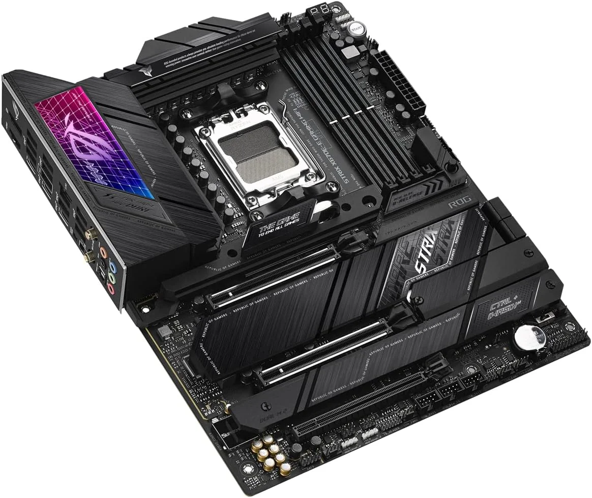 مادربرد گیمینگ ایسوس ROG Strix X670E-E Gaming WiFi 6E سوکت AM5، LGA 1718، Ryzen 7000 ATX، دارای 18+2 فاز قدرت، PCIe 5.0، DDR5، 4 اسلات M.2، USB 3.2 Gen 2x2، WiFi 6E، PCIe Slot Q-Release - مشکی مادربرد گیمینگ ایسوس ROG Strix X670E-E Gaming WiFi 6E سوکت AM5، LGA 1718، Ryzen 7000 ATX، دارای 18+2 فاز قدرت، PCIe 5.0، DDR5، 4 اسلات M.2، USB 3.2 Gen 2x2، WiFi 6E، PCIe Slot Q-Release - مشکی