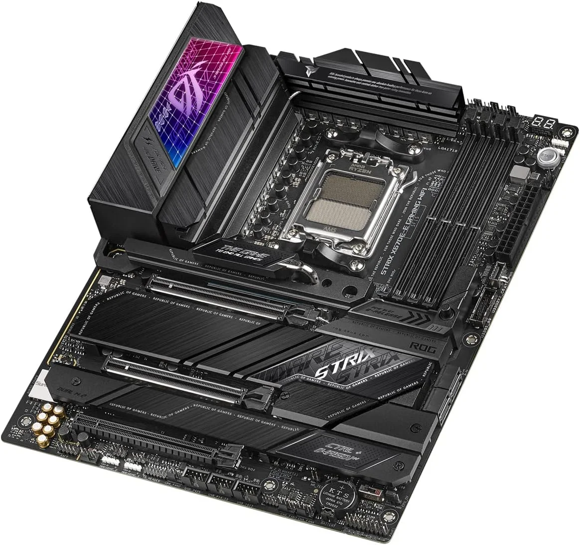 مادربرد گیمینگ ایسوس ROG Strix X670E-E Gaming WiFi 6E سوکت AM5، LGA 1718، Ryzen 7000 ATX، دارای 18+2 فاز قدرت، PCIe 5.0، DDR5، 4 اسلات M.2، USB 3.2 Gen 2x2، WiFi 6E، PCIe Slot Q-Release - مشکی مادربرد گیمینگ ایسوس ROG Strix X670E-E Gaming WiFi 6E سوکت AM5، LGA 1718، Ryzen 7000 ATX، دارای 18+2 فاز قدرت، PCIe 5.0، DDR5، 4 اسلات M.2، USB 3.2 Gen 2x2، WiFi 6E، PCIe Slot Q-Release - مشکی