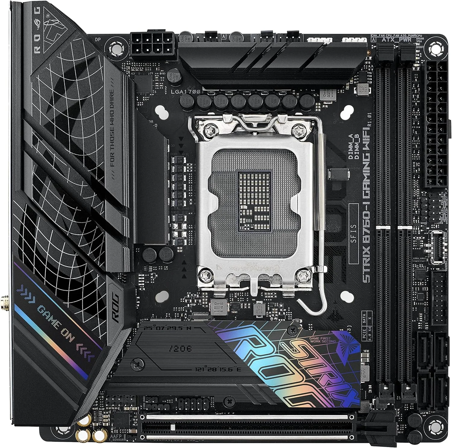 مادربرد ایسوس ROG STRIX B760I GAMING WIFI، خانواده پردازنده Intel، سوکت پردازنده LGA1700، اسلات حافظه DDR5 DIMM، 2 اسلات حافظه، رابط هارد دیسک پشتیبانی شده SATA M.2، تعداد SATA مادربرد ایسوس ROG STRIX B760I GAMING WIFI، خانواده پردازنده Intel، سوکت پردازنده LGA1700، اسلات حافظه DDR5 DIMM، 2 اسلات حافظه، رابط هارد دیسک پشتیبانی شده SATA M.2، تعداد SATA