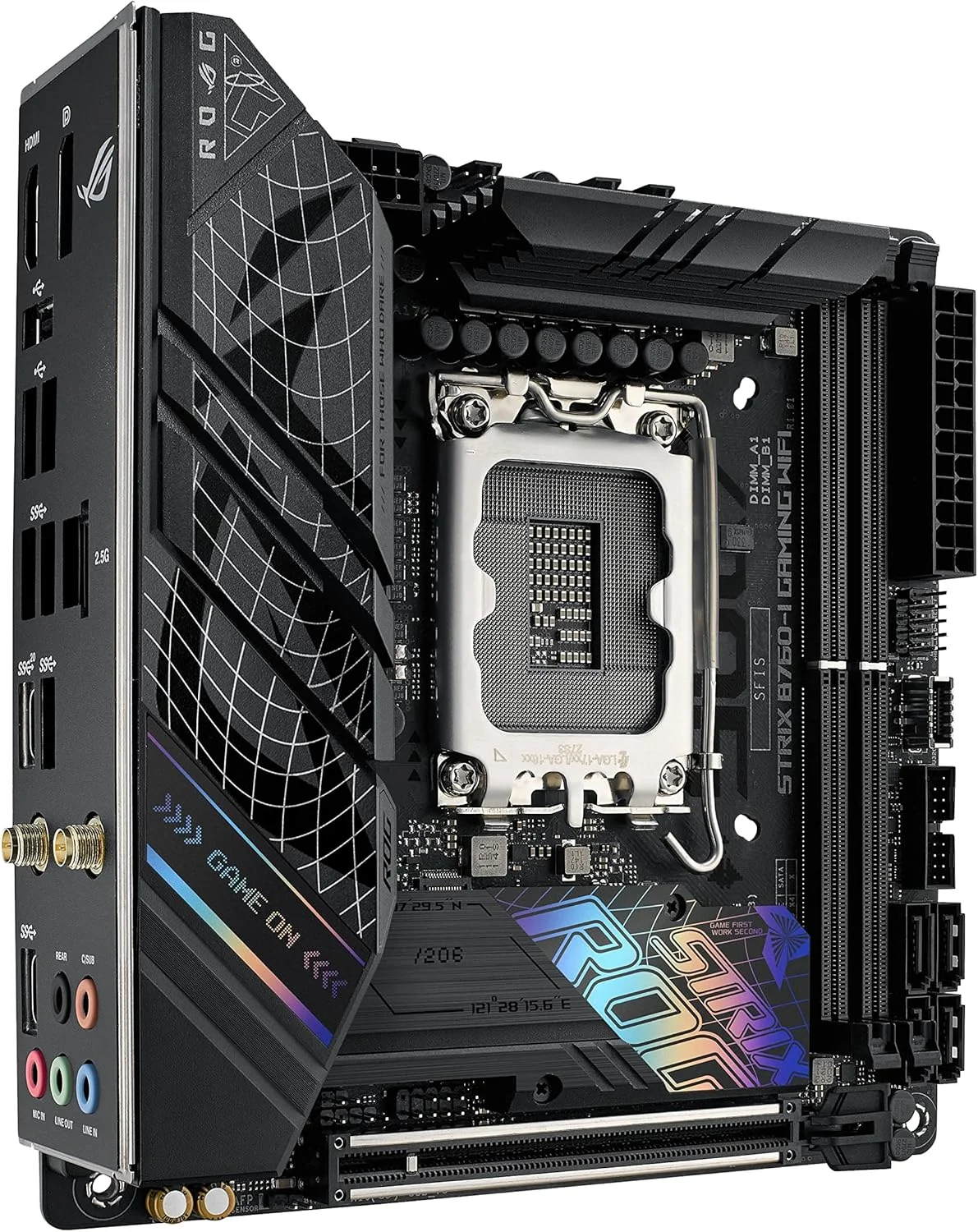 مادربرد ایسوس ROG STRIX B760I GAMING WIFI، خانواده پردازنده Intel، سوکت پردازنده LGA1700، اسلات حافظه DDR5 DIMM، 2 اسلات حافظه، رابط هارد دیسک پشتیبانی شده SATA M.2، تعداد SATA مادربرد ایسوس ROG STRIX B760I GAMING WIFI، خانواده پردازنده Intel، سوکت پردازنده LGA1700، اسلات حافظه DDR5 DIMM، 2 اسلات حافظه، رابط هارد دیسک پشتیبانی شده SATA M.2، تعداد SATA