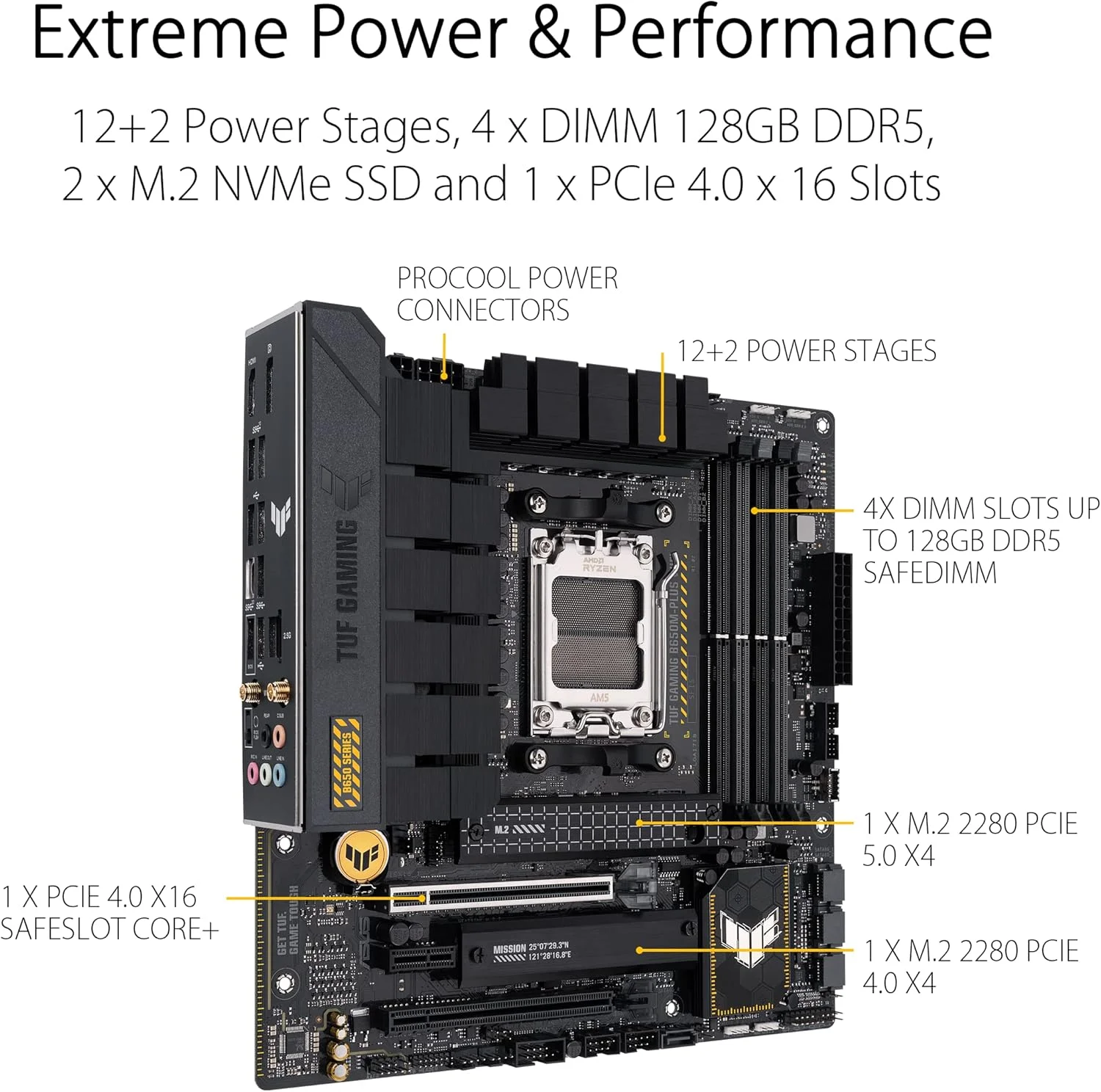 مادربرد ایسوس TUF GAMING B650MPLUS WIFI، خانواده پردازنده AMD، سوکت پردازنده AM5، اسلات حافظه DDR5 DIMM 4، رابط های هارد دیسک پشتیبانی شده SATA M.2، تعداد اتصال SATA مادربرد ایسوس TUF GAMING B650MPLUS WIFI، خانواده پردازنده AMD، سوکت پردازنده AM5، اسلات حافظه DDR5 DIMM 4، رابط های هارد دیسک پشتیبانی شده SATA M.2، تعداد اتصال SATA