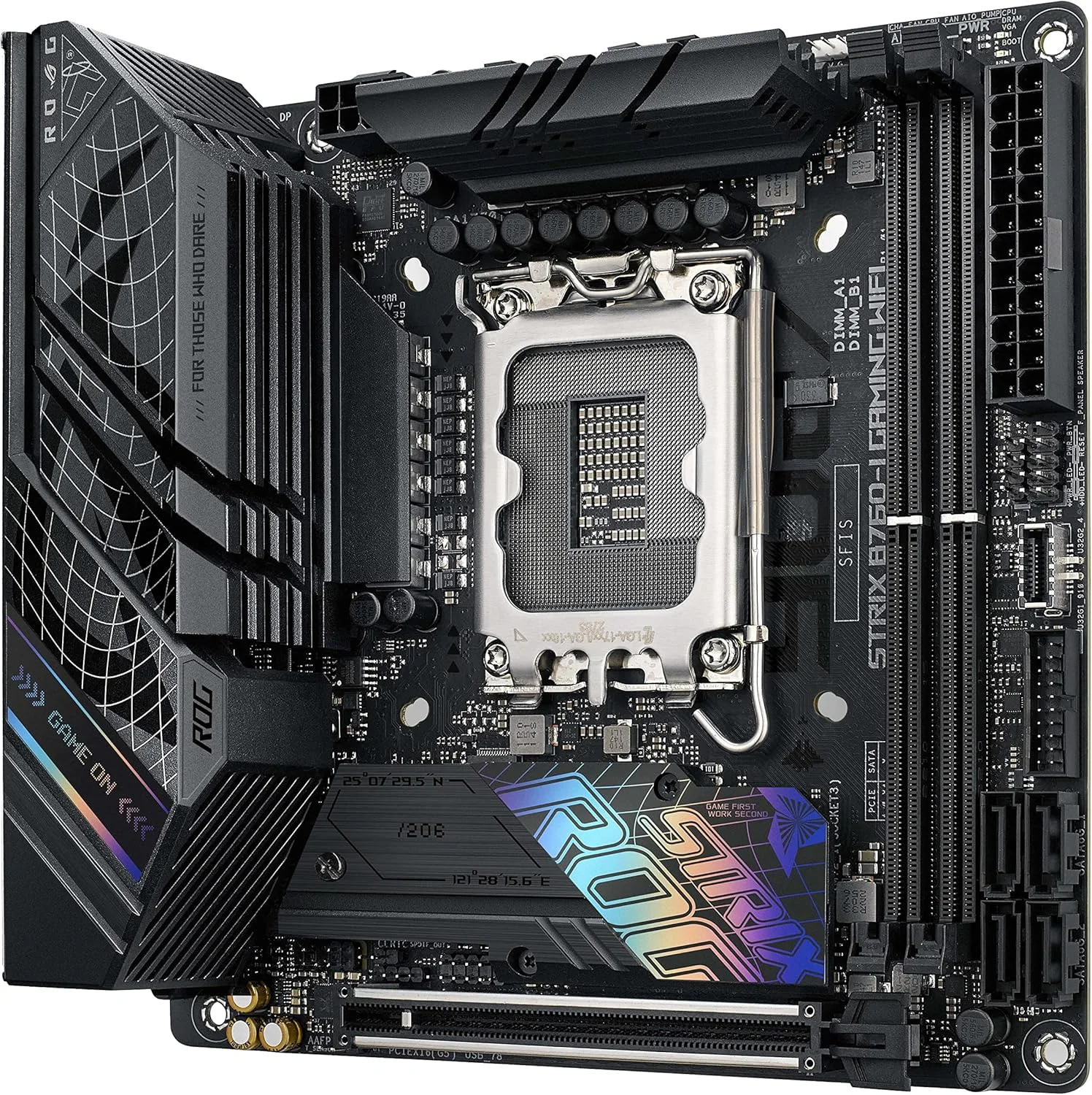 مادربرد ایسوس ROG STRIX B760I GAMING WIFI، خانواده پردازنده Intel، سوکت پردازنده LGA1700، اسلات حافظه DDR5 DIMM، 2 اسلات حافظه، رابط هارد دیسک پشتیبانی شده SATA M.2، تعداد SATA مادربرد ایسوس ROG STRIX B760I GAMING WIFI، خانواده پردازنده Intel، سوکت پردازنده LGA1700، اسلات حافظه DDR5 DIMM، 2 اسلات حافظه، رابط هارد دیسک پشتیبانی شده SATA M.2، تعداد SATA
