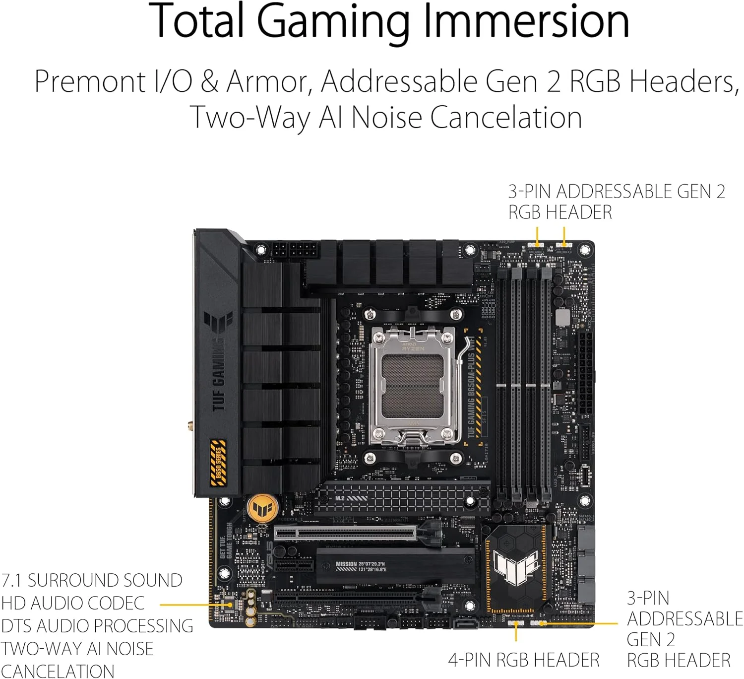 مادربرد ایسوس TUF GAMING B650MPLUS WIFI، خانواده پردازنده AMD، سوکت پردازنده AM5، اسلات حافظه DDR5 DIMM 4، رابط های هارد دیسک پشتیبانی شده SATA M.2، تعداد اتصال SATA مادربرد ایسوس TUF GAMING B650MPLUS WIFI، خانواده پردازنده AMD، سوکت پردازنده AM5، اسلات حافظه DDR5 DIMM 4، رابط های هارد دیسک پشتیبانی شده SATA M.2، تعداد اتصال SATA