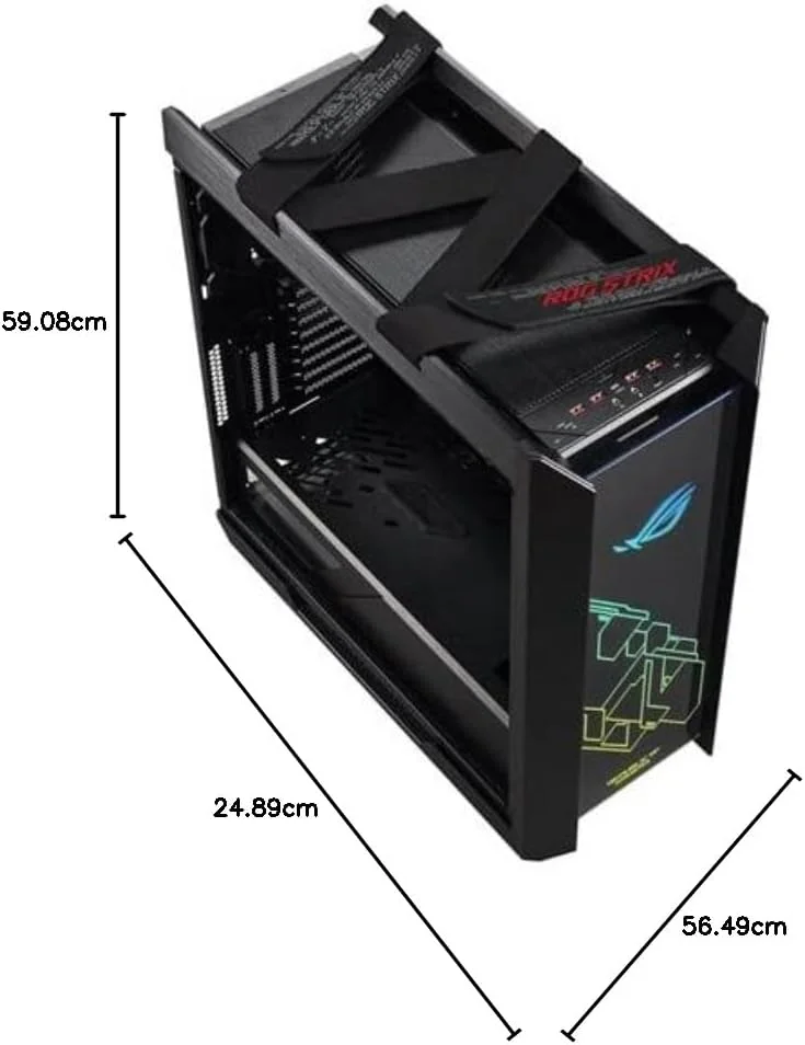 کیس کامپیوتر میان برج Asus ROG Strix Helios GX601 RGB برای مادربردهای تا EATX با پنل جلویی USB 3.1، شیشه حرارت دیده دودی، ساختار آلومینیومی و فولادی برس خورده و چهار فن کیس، مشکی کیس کامپیوتر میان برج Asus ROG Strix Helios GX601 RGB برای مادربردهای تا EATX با پنل جلویی USB 3.1، شیشه حرارت دیده دودی، ساختار آلومینیومی و فولادی برس خورده و چهار فن کیس، مشکی