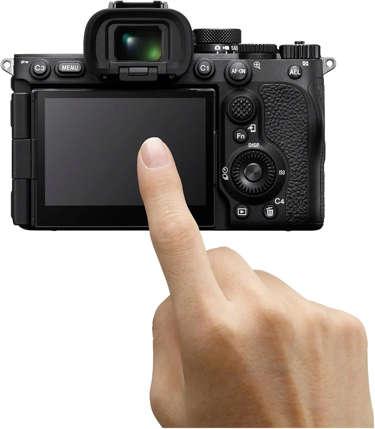 دوربین بدون آینه فول فریم Sony Alpha 7R V با سنسور 61.0 مگاپیکسلی Exmor R CMOS با نور پس زمینه، مشکی
