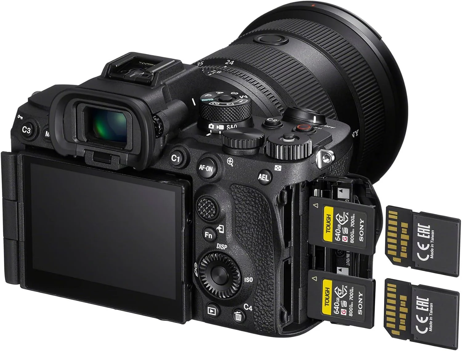 دوربین بدون آینه فول فریم Sony Alpha 7R V با سنسور 61.0 مگاپیکسلی Exmor R CMOS با نور پس زمینه، مشکی