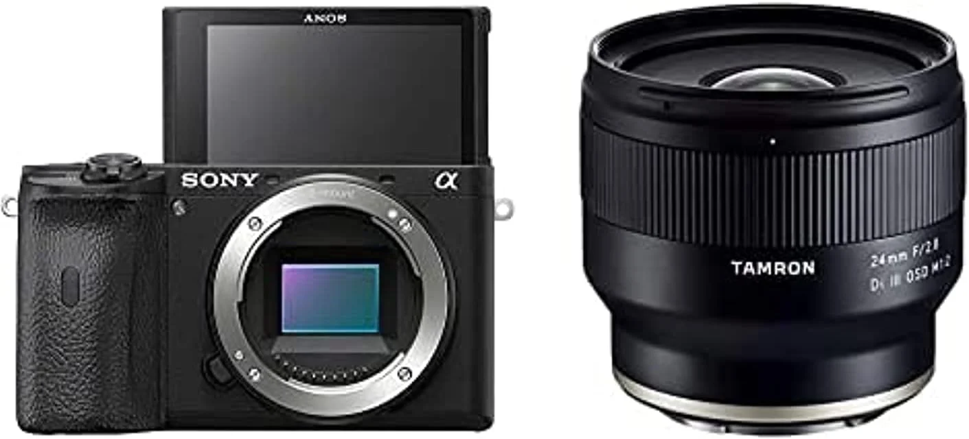 دوربین بدون آینه سونی آلفا A6600 | مشکی | Ilce-6600 به همراه لنز Tamron 24Mm F/2.8 Di Iii Osd M1:2 برای فول فریم/Aps-C E-Mount سونی، شماره مدل: Tm24F28S
