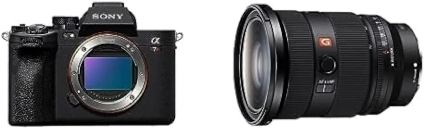 دوربین بدون آینه فول فریم Sony Alpha 7R V با حسگر 61.0 مگاپیکسلی Exmor R CMOS با نور پس زمینه به همراه لنز SEL2470GM2 24-70mm F2.8 GM II، مشکی