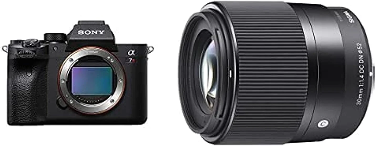 دوربین عکاسی بدون آینه فول فریم Sony Alpha 7R IV، 61 مگاپیکسل، مشکی، مدل ILCE-7RM4A به همراه لنز Sigma 30mm F1.4 Contemporary DC DN برای Sony E