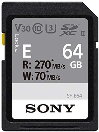 کارت حافظه دیجیتال SDHC سونی 64 گیگابایت سری SF-E UHS-II U3 V30 - سرعت خواندن 270 مگابایت بر ثانیه، سرعت نوشتن 70 مگابایت بر ثانیه مدل SFE64 کارت حافظه دیجیتال SDHC سونی 64 گیگابایت سری SF-E UHS-II U3 V30 - سرعت خواندن 270 مگابایت بر ثانیه، سرعت نوشتن 70 مگابایت بر ثانیه مدل SFE64