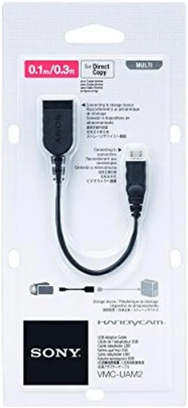 کابل آداپتور USB سونی VMCUAM2 به طول 10 سانتی متر، مشکی کابل آداپتور USB سونی VMCUAM2 به طول 10 سانتی متر، مشکی
