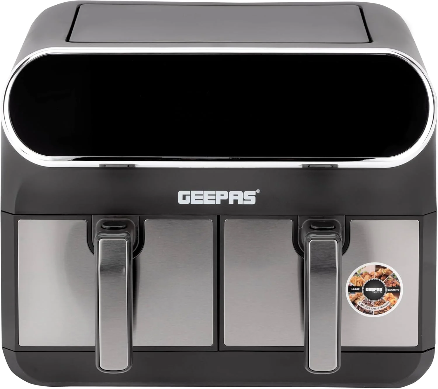 سرخ کن هواپز دیجیتال دو سبده 8 لیتری Geepas مدل GAF37533 | صفحه لمسی LED دیجیتال، تایمر 60 دقیقه ای و سبدهای نچسب بدون روغن سرخ کن هواپز دیجیتال دو سبده 8 لیتری Geepas مدل GAF37533 | صفحه لمسی LED دیجیتال، تایمر 60 دقیقه ای و سبدهای نچسب بدون روغن