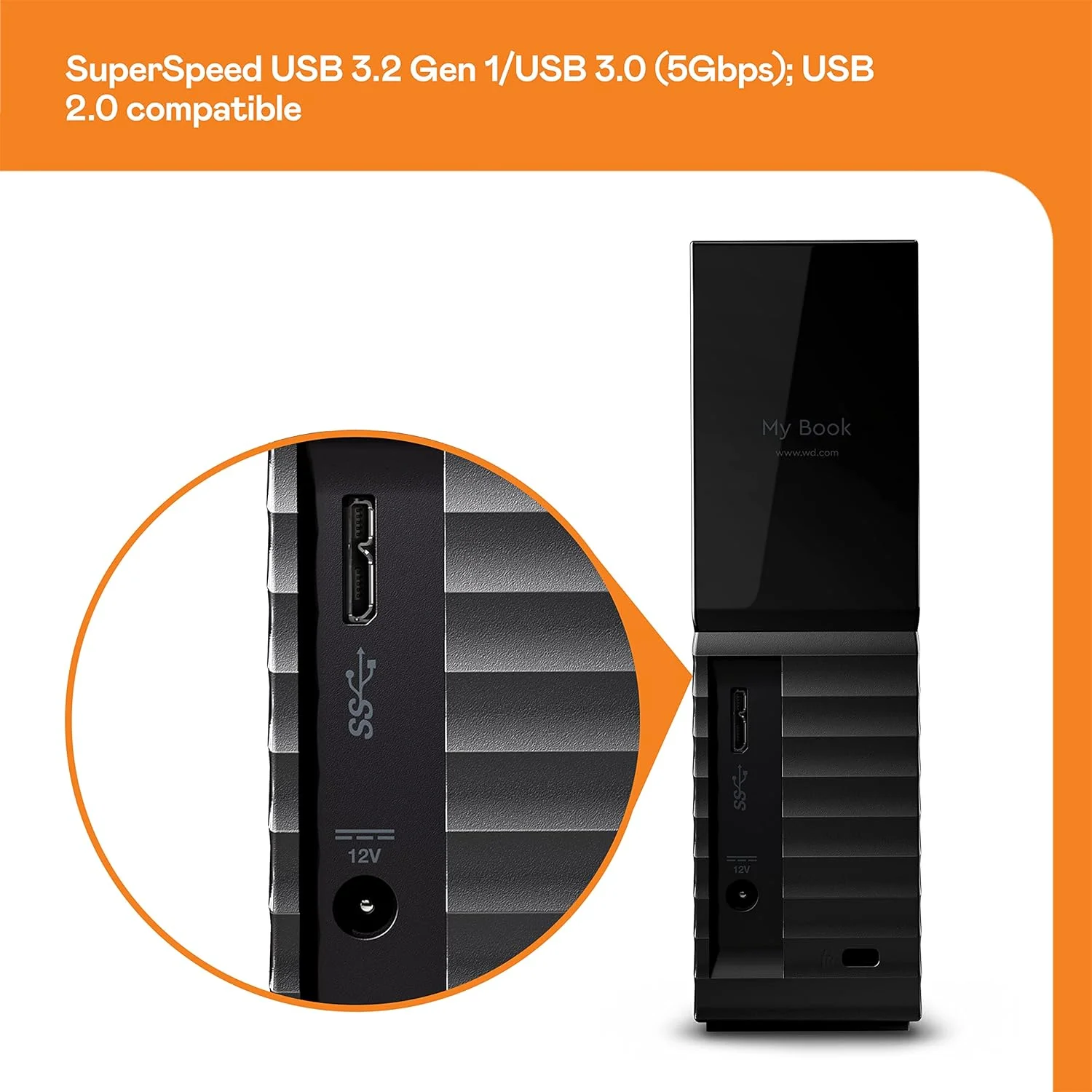 هارد اکسترنال دسکتاپ وسترن دیجیتال مدل My Book با ظرفیت 6 ترابایت، USB 3.2 Gen 1، دارای محافظت از رمز عبور و نرم افزار پشتیبان گیری - WDBBGB0060HBK-EESN