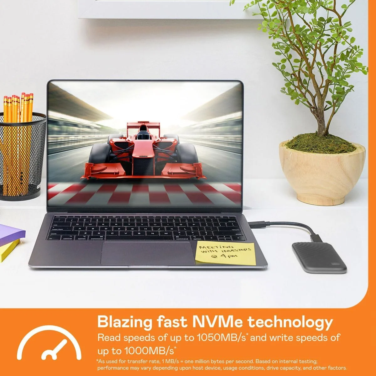 هارد SSD اکسترنال وسترن دیجیتال مدل My Passport با ظرفیت 4 ترابایت، فناوری NVMe، پورت USB-C، سرعت خواندن تا 1050 مگابایت بر ثانیه و سرعت نوشتن تا 1000 مگابایت بر ثانیه. سازگار با PC، Xbox، PlayStation، رنگ خاکستری فضایی