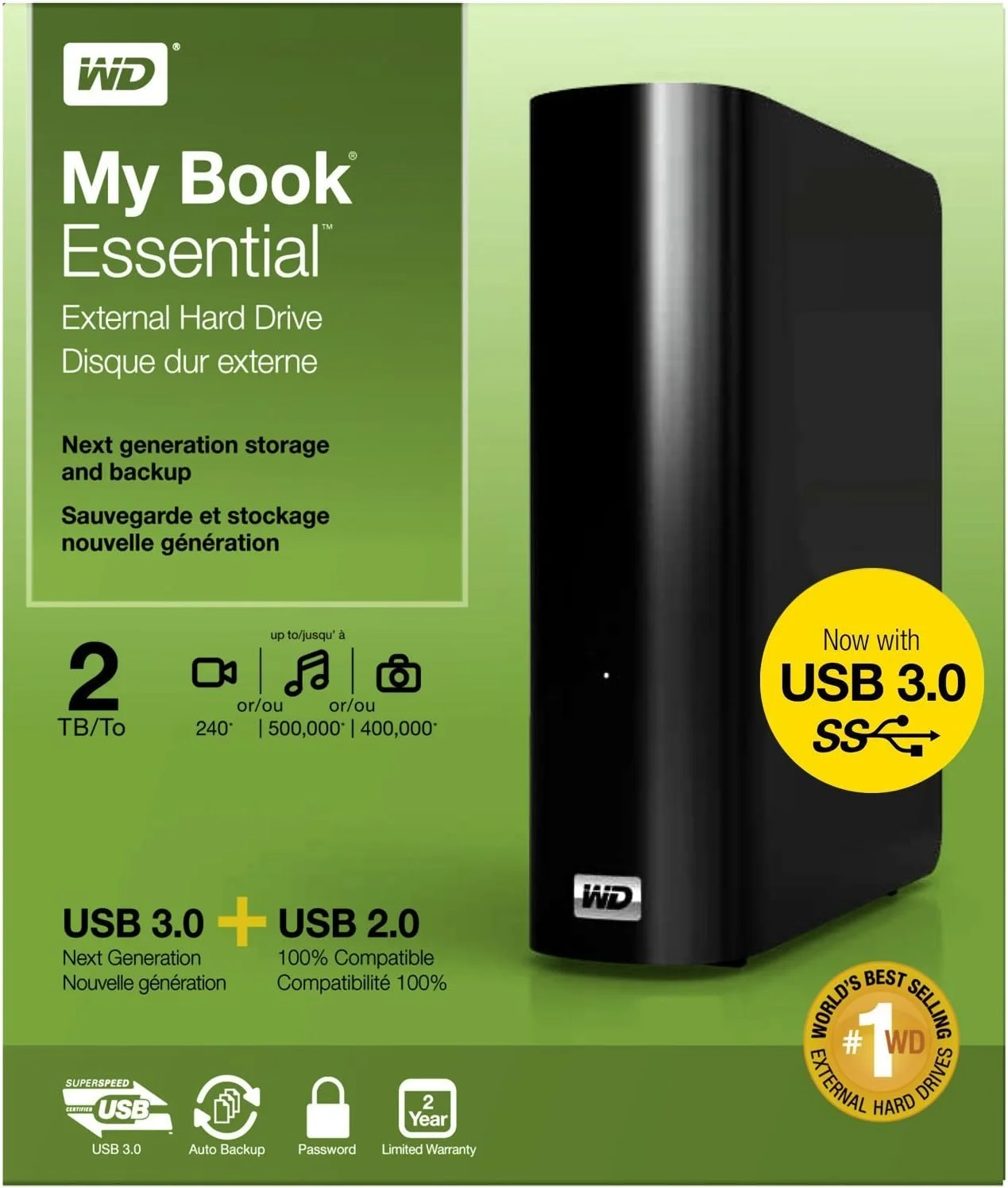 هارد اکسترنال 2 ترابایتی WD My Book، ذخیره سازی فایل با USB 3.0 و پشتیبان گیری هارد اکسترنال 2 ترابایتی WD My Book، ذخیره سازی فایل با USB 3.0 و پشتیبان گیری
