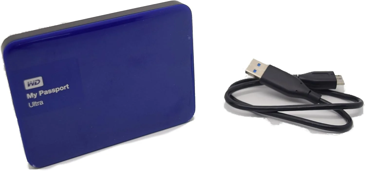 هارد اکسترنال قابل حمل و امن WD My Passport Ultra با ظرفیت 1 ترابایت و USB 3.0، آبی (مدل قدیمی) (WDBGPU0010BBL-NESN)
