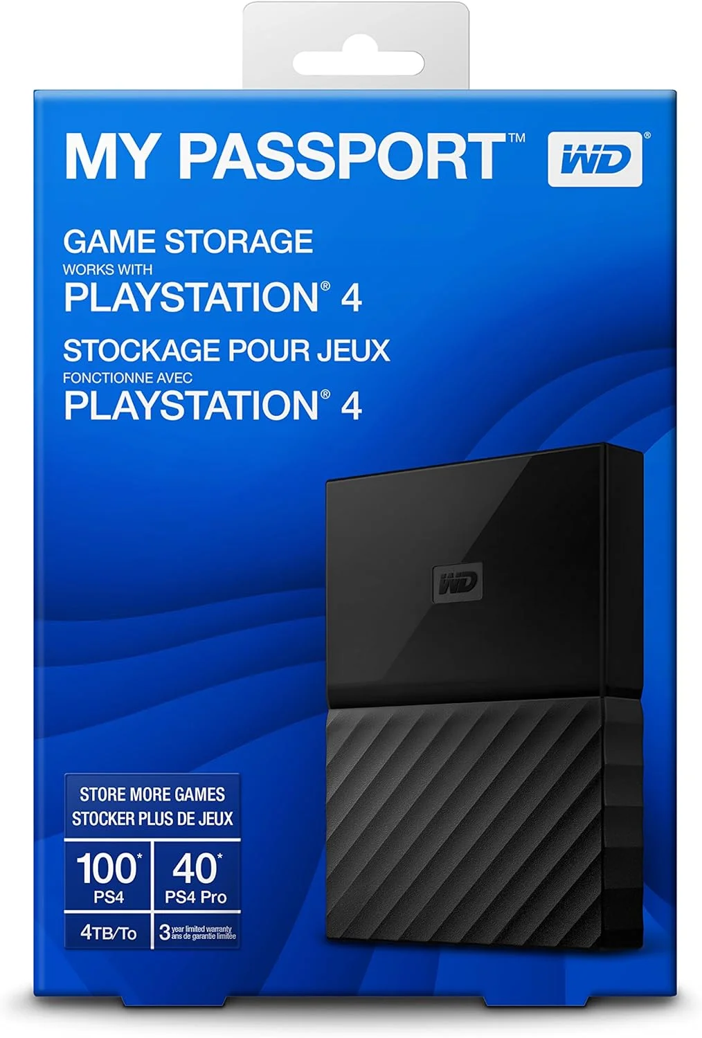 هارد اکسترنال 4 ترابایتی WD My Passport مخصوص بازی سازگار با PS4 - USB 3.0 - مدل WDBZGE0040BBK-NESN