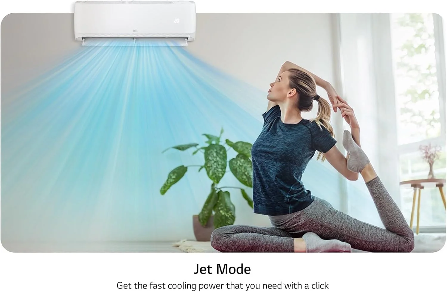 کولر گازی اسپلیت ال جی 18000 BTU 1.5 تن با کمپرسور روتاری و Wi-Fi، سفید