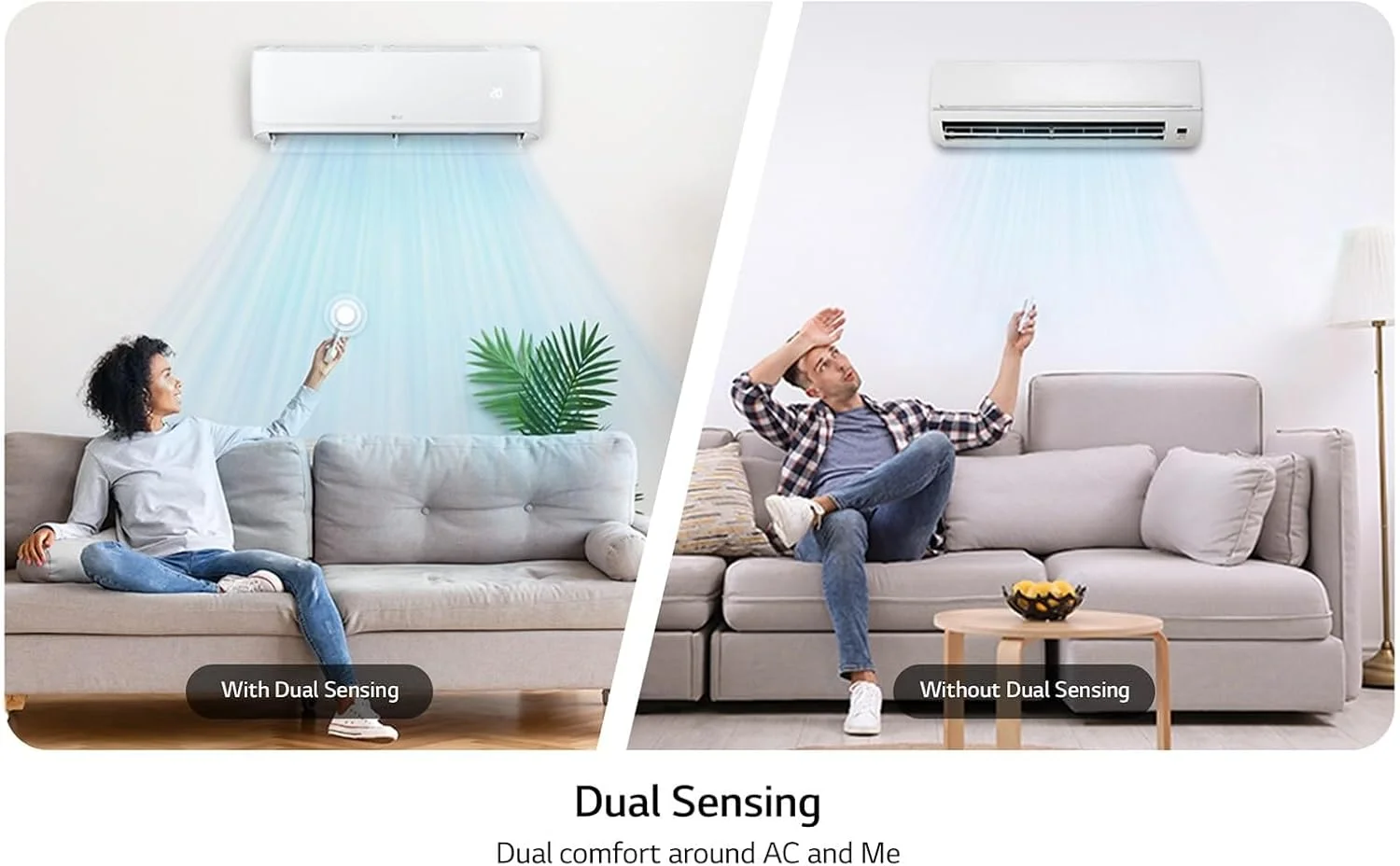 کولر گازی اسپلیت ال جی 18000 BTU 1.5 تن با کمپرسور روتاری و Wi-Fi، سفید