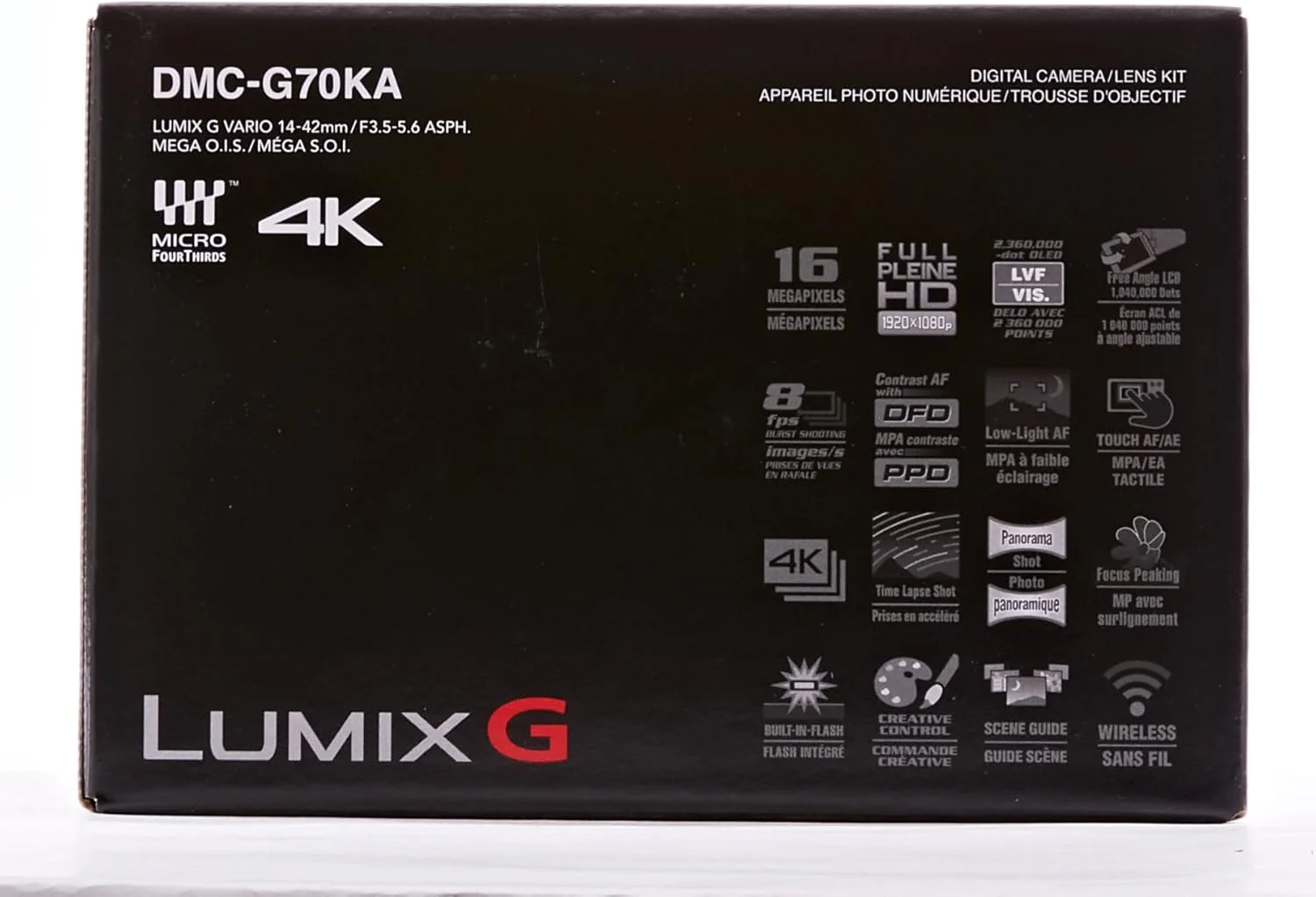 دوربین سیستم پاناسونیک Lumix G DMC-G70KAEGK با حسگر 16 مگاپیکسل، منظرهیاب OLED، صفحه لمسی OLED 7.5 سانتیمتری، عکس و فیلم 4K به همراه لنز H-FS14042E مشکی دوربین سیستم پاناسونیک Lumix G DMC-G70KAEGK با حسگر 16 مگاپیکسل، منظرهیاب OLED، صفحه لمسی OLED 7.5 سانتیمتری، عکس و فیلم 4K به همراه لنز H-FS14042E مشکی