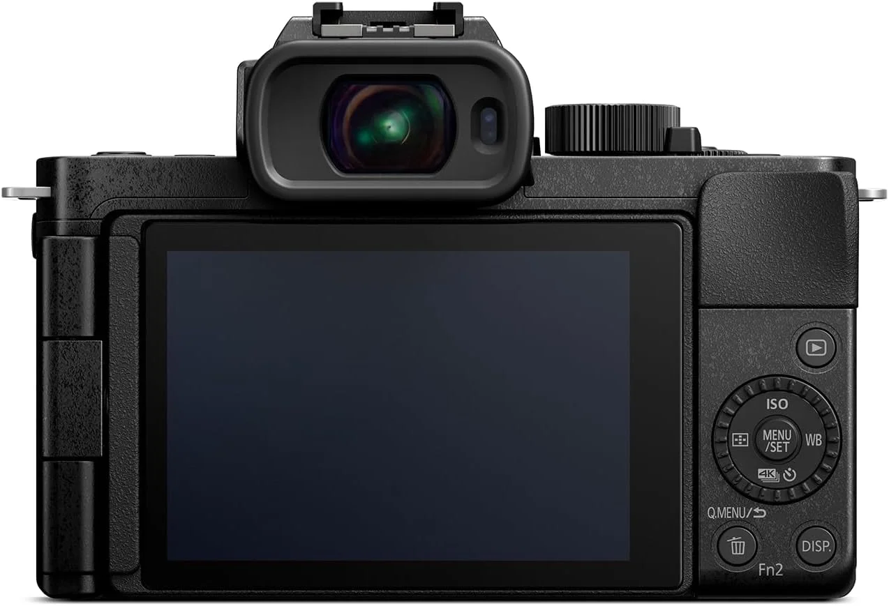 دوربین بدون آینه پاناسونیک Lumix DC-G100DKEGK Micro Four Thirds با لنز Lumix G Vario F3.5-5.6، 20.3 مگاپیکسل، فیلمبرداری 4K 30p و FHD 60، دوربین ولاگینگ، مانیتور با زاویه آزاد، USB-C، مشکی دوربین بدون آینه پاناسونیک Lumix DC-G100DKEGK Micro Four Thirds با لنز Lumix G Vario F3.5-5.6، 20.3 مگاپیکسل، فیلمبرداری 4K 30p و FHD 60، دوربین ولاگینگ، مانیتور با زاویه آزاد، USB-C، مشکی