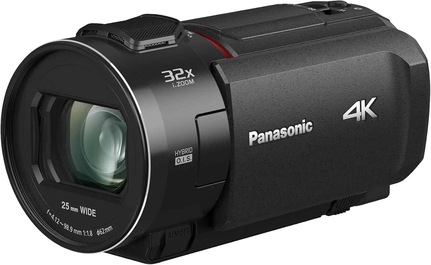دوربین فیلمبرداری 4K پاناسونیک HC-VX3E-K، فیلمبرداری 4K (25p)، لنز زاویه باز 25 میلی‌متری F1.8، زوم اپتیکال 24X، لرزشگیر هیبریدی OIS+، HDR، میکروفون زوم، صفحه لمسی، عملکردهای خلاقانه (مشکی)