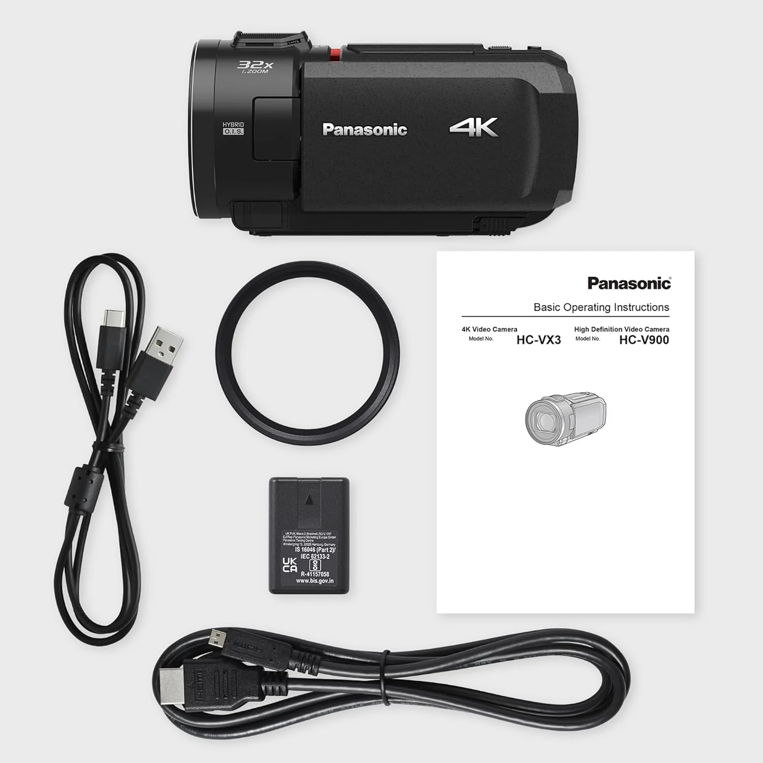 دوربین فیلمبرداری 4K پاناسونیک HC-VX3E-K، فیلمبرداری 4K (25p)، لنز زاویه باز 25 میلیمتری F1.8، زوم اپتیکال 24X، لرزشگیر هیبریدی OIS+، HDR، میکروفون زوم، صفحه لمسی، عملکردهای خلاقانه (مشکی) دوربین فیلمبرداری 4K پاناسونیک HC-VX3E-K، فیلمبرداری 4K (25p)، لنز زاویه باز 25 میلیمتری F1.8، زوم اپتیکال 24X، لرزشگیر هیبریدی OIS+، HDR، میکروفون زوم، صفحه لمسی، عملکردهای خلاقانه (مشکی)