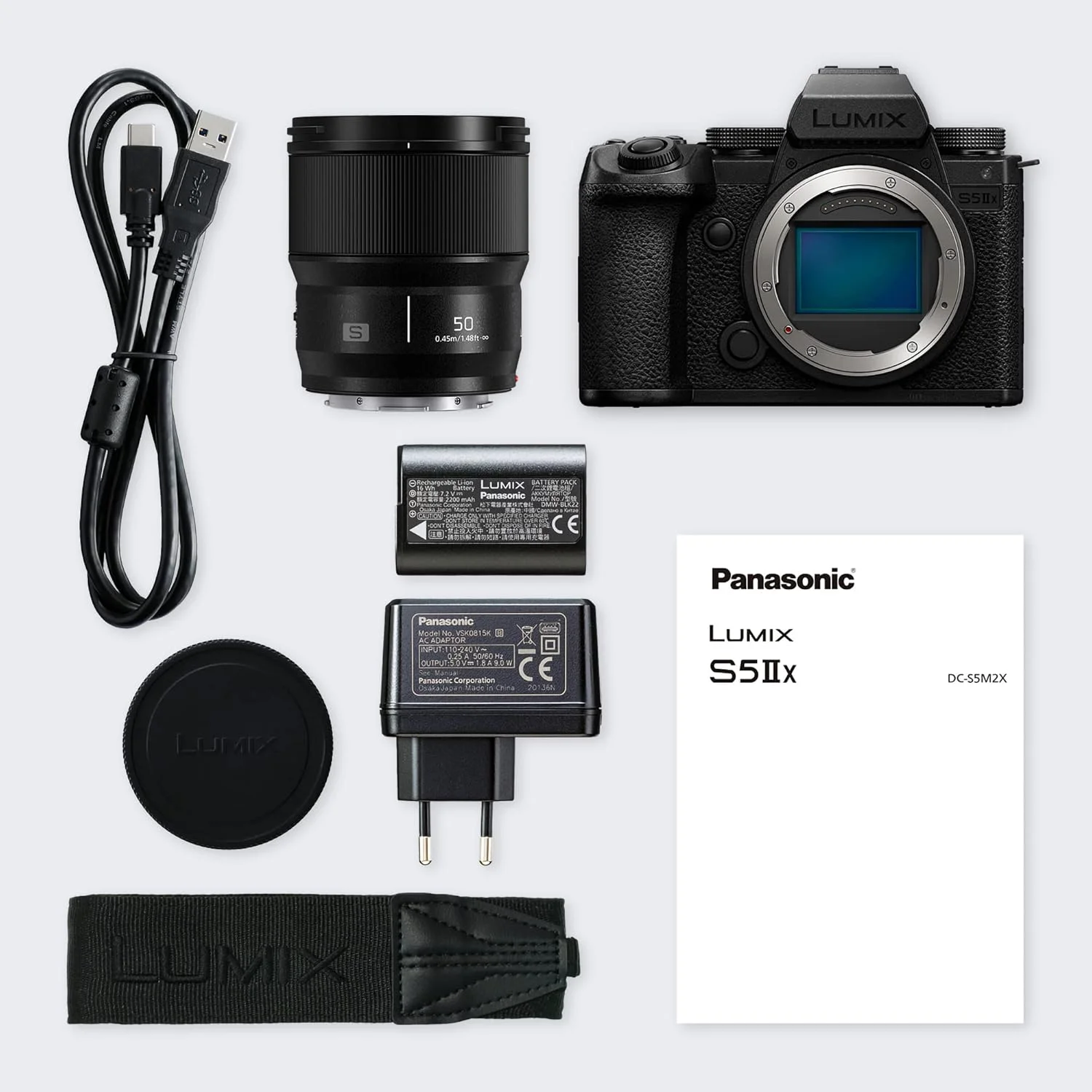 دوربین بدون آینه فول فریم پاناسونیک LUMIX DC-S5M2XCE با لنز LUMIX S 50mm F1.8، ضبط نامحدود 4K 60P و 6K 30P، صفحه نمایش چرخان، Wi-Fi، فوکوس خودکار هیبریدی فازی، لرزشگیر فعال، بسته باتری DMW-BLK22، مشکی دوربین بدون آینه فول فریم پاناسونیک LUMIX DC-S5M2XCE با لنز LUMIX S 50mm F1.8، ضبط نامحدود 4K 60P و 6K 30P، صفحه نمایش چرخان، Wi-Fi، فوکوس خودکار هیبریدی فازی، لرزشگیر فعال، بسته باتری DMW-BLK22، مشکی