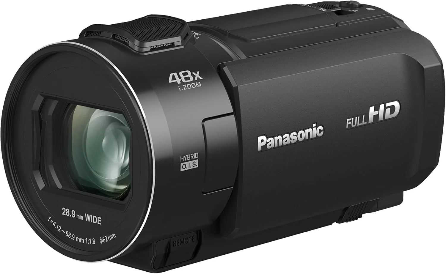 دوربین فیلمبرداری پاناسونیک HC-V900E-K Full HD، فیلمبرداری FHD، لنز واید 25 میلی‌متری F1.8، زوم اپتیکال 24 برابر، لرزشگیر هیبریدی OIS+، HDR، میکروفون زوم، صفحه لمسی - مشکی