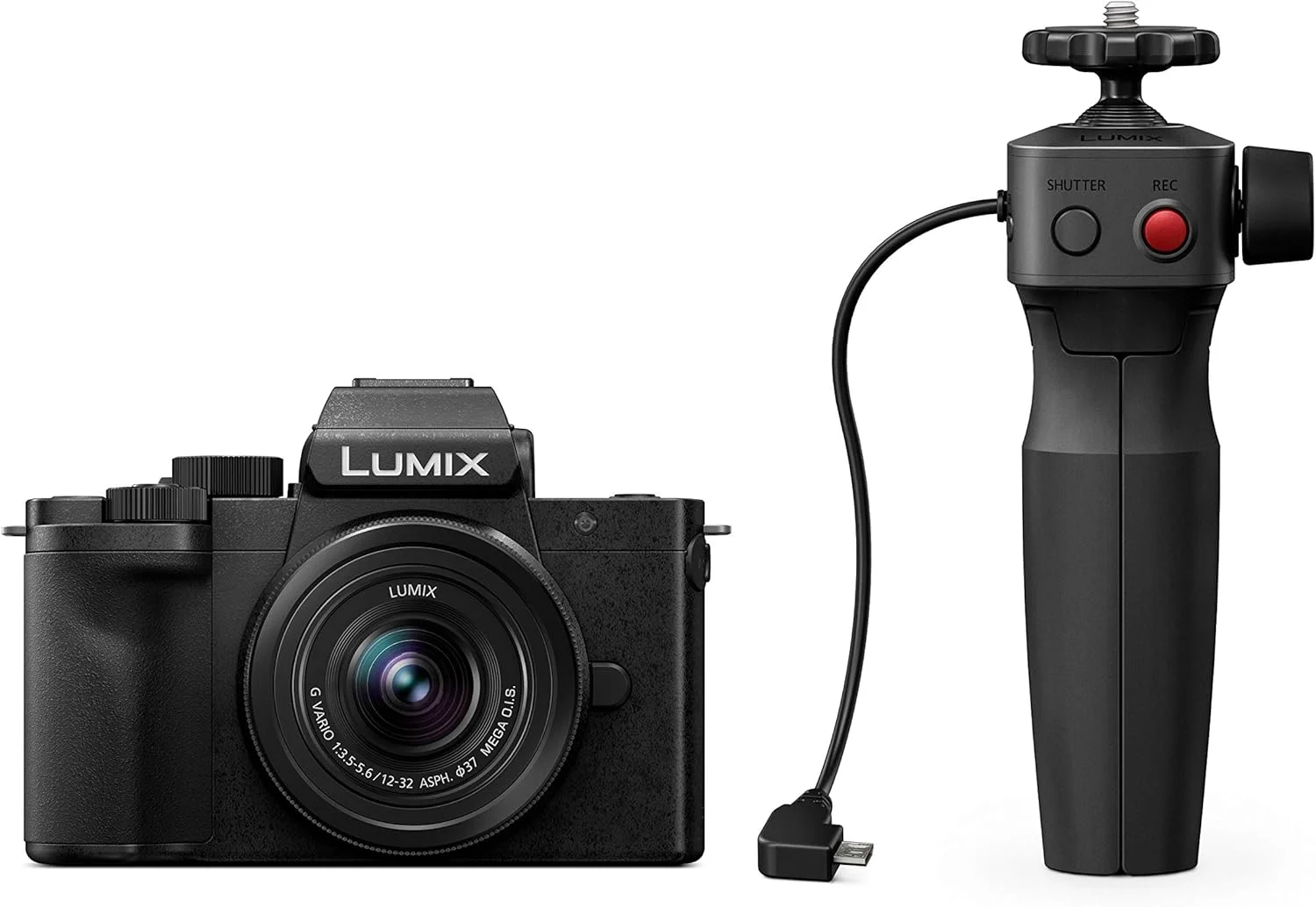 دوربین سیستم پاناسونیک Lumix DC-G110VEG-K (20 مگاپیکسل، 4K، تثبیت کننده تصویر، صفحه لمسی 7.5 سانتی متری، لنز 12-32 میلی متری، دسته سه پایه، مشکی)